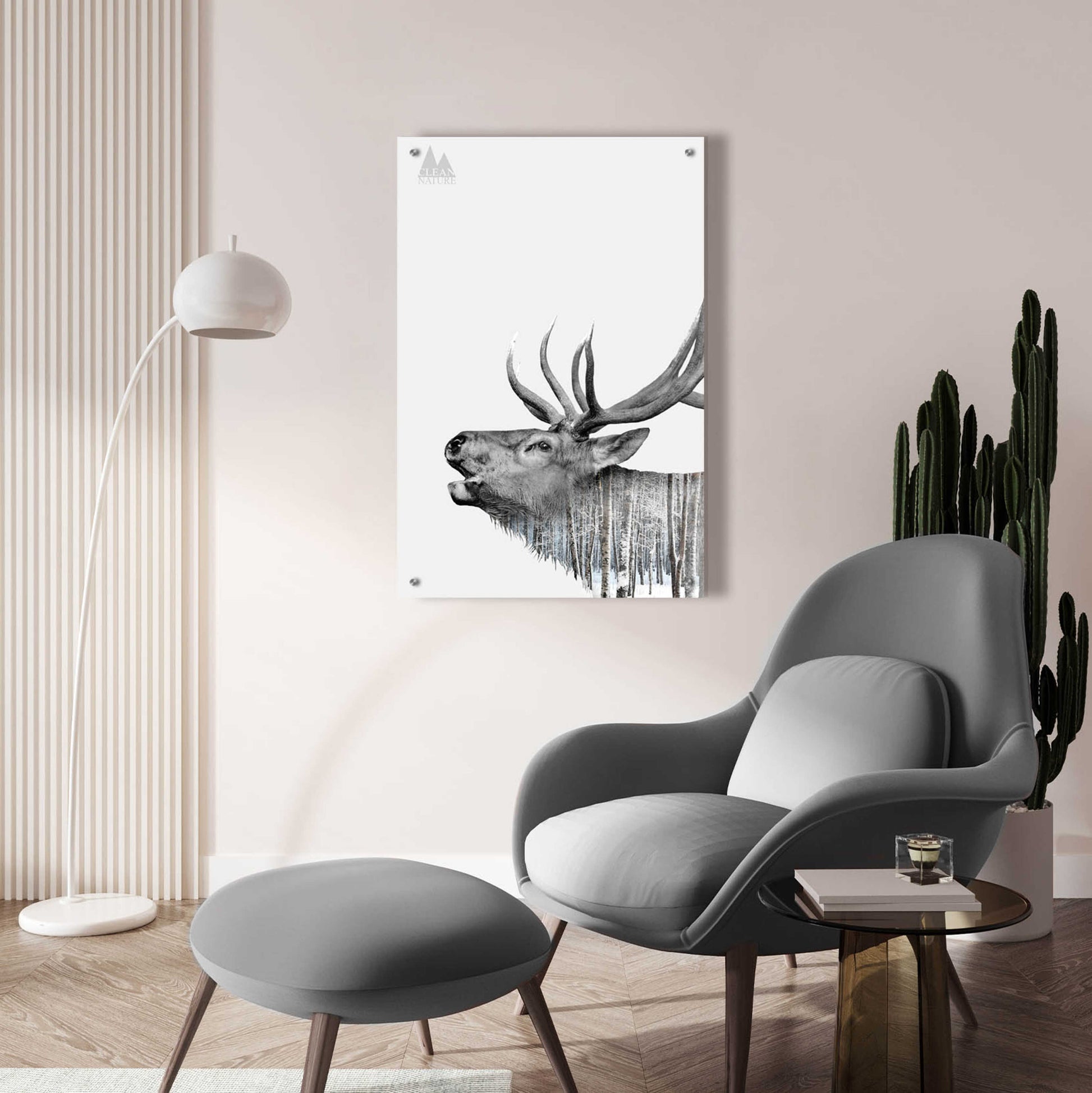 Epic Art 'Deer' by Clean Nature, Acrylic Glass Wall Art,24x36