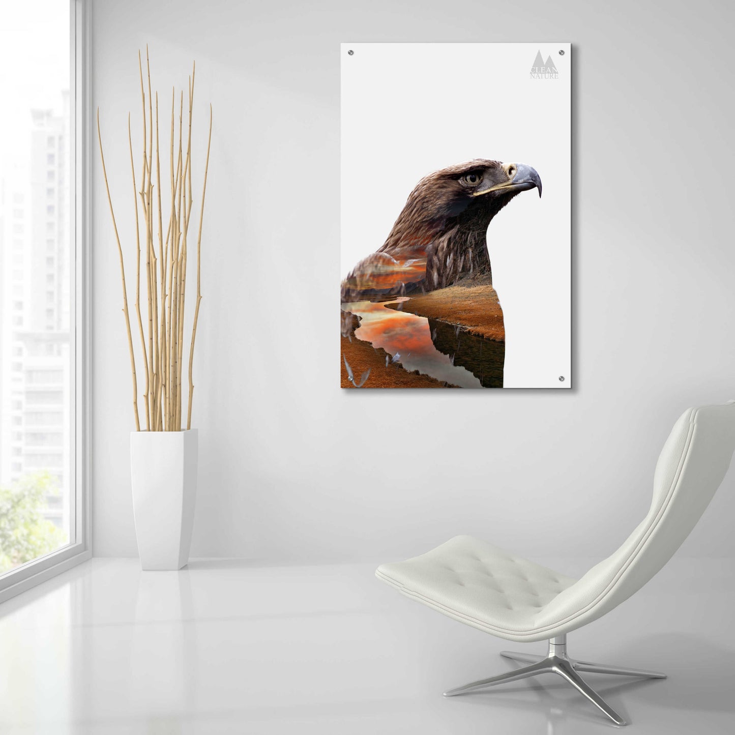 Epic Art 'Eagle' by Clean Nature, Acrylic Glass Wall Art,24x36
