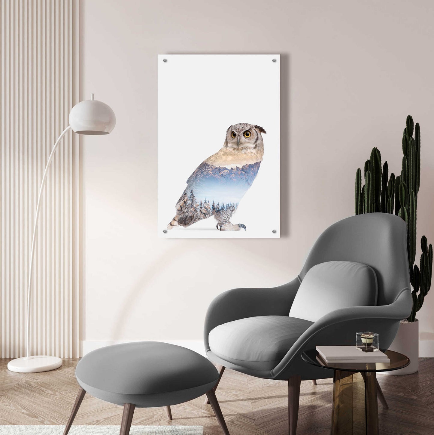 Epic Art 'Snow Owl I' by Clean Nature, Acrylic Glass Wall Art,24x36
