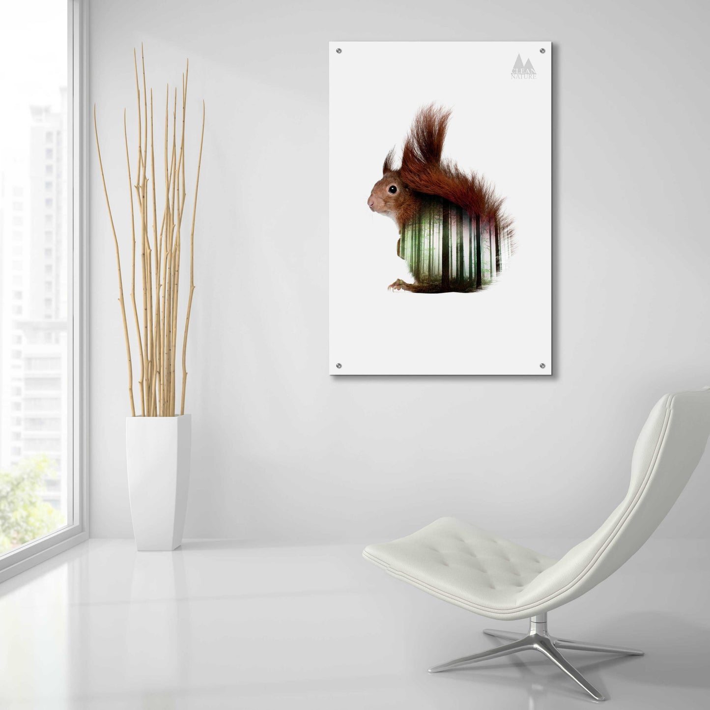 Epic Art 'Squirrel' by Clean Nature, Acrylic Glass Wall Art,24x36