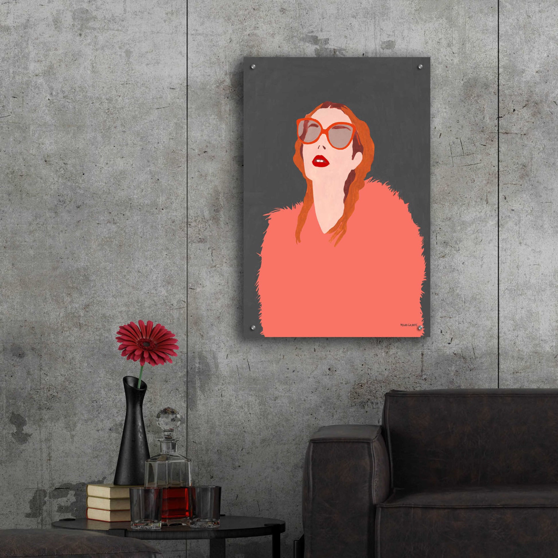 Epic Art 'Orange Fur' by Megan Galante, Acrylic Glass Wall Art,24x36