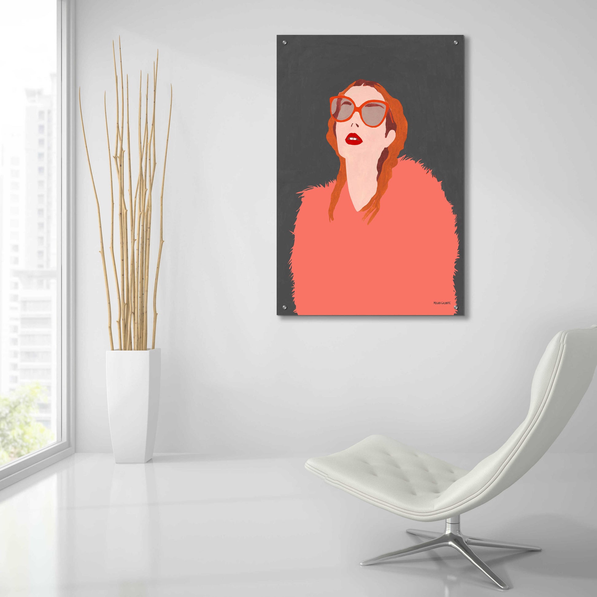 Epic Art 'Orange Fur' by Megan Galante, Acrylic Glass Wall Art,24x36