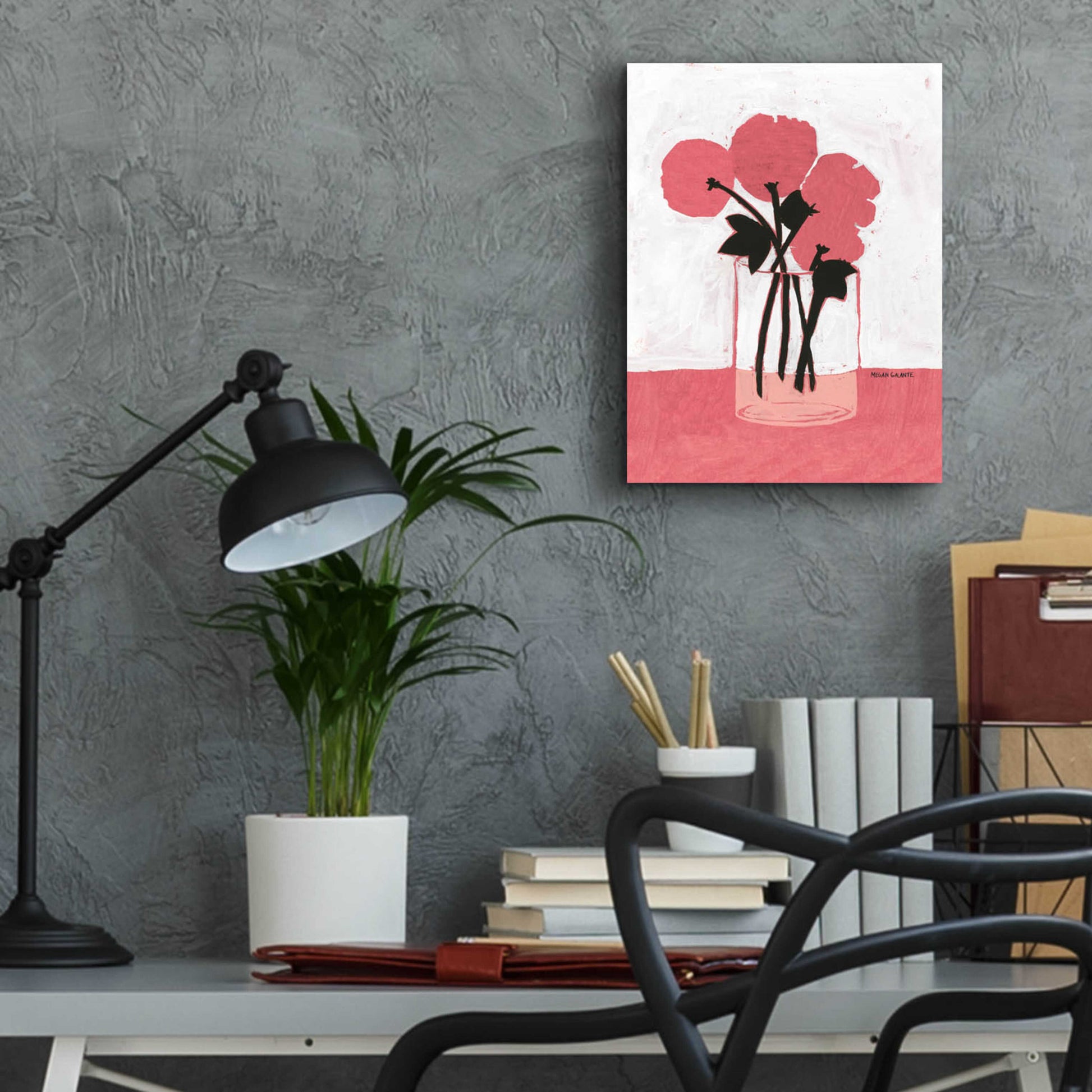 Epic Art 'Poppy Vase' by Megan Galante, Acrylic Glass Wall Art,12x16