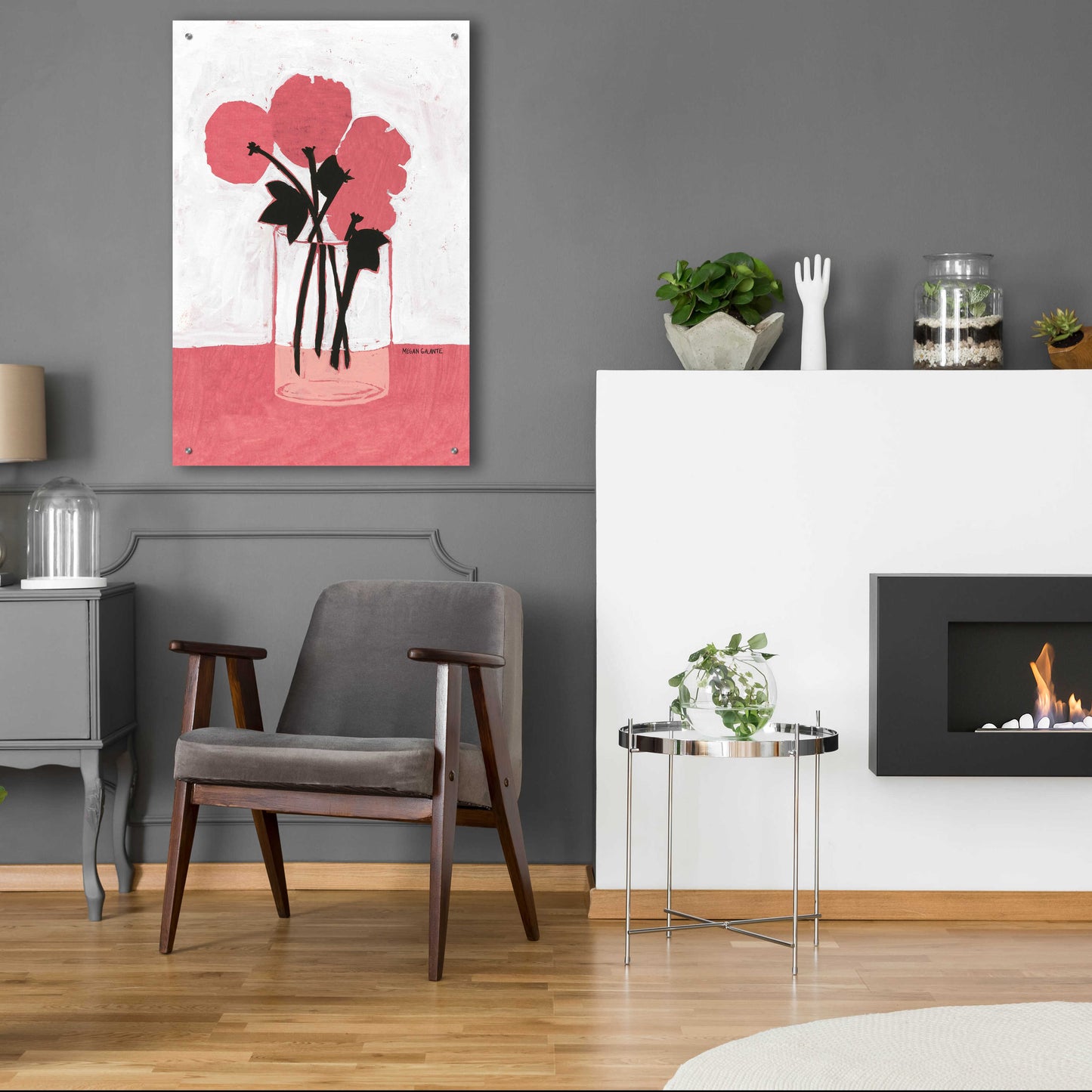 Epic Art 'Poppy Vase' by Megan Galante, Acrylic Glass Wall Art,24x36