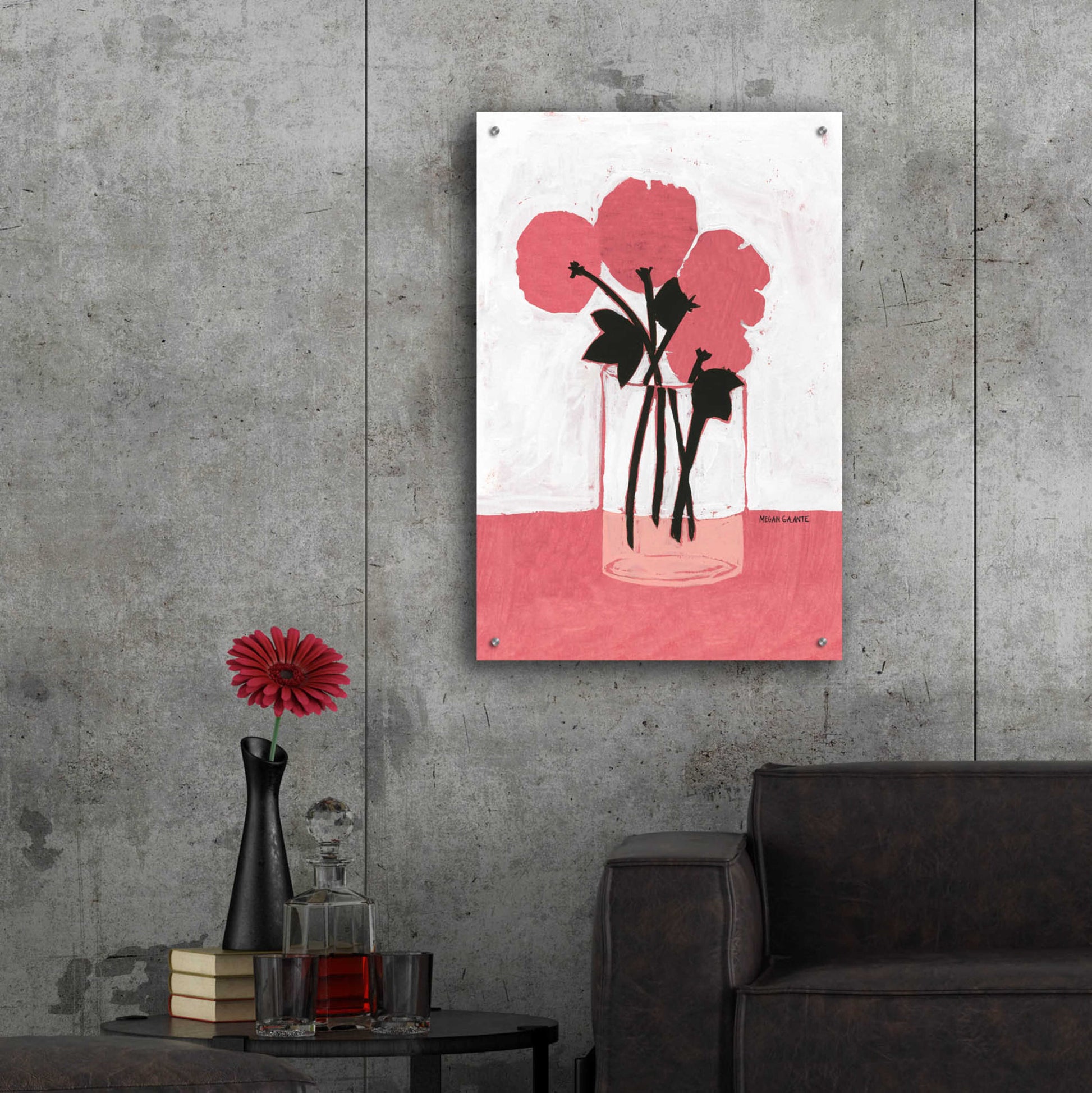 Epic Art 'Poppy Vase' by Megan Galante, Acrylic Glass Wall Art,24x36