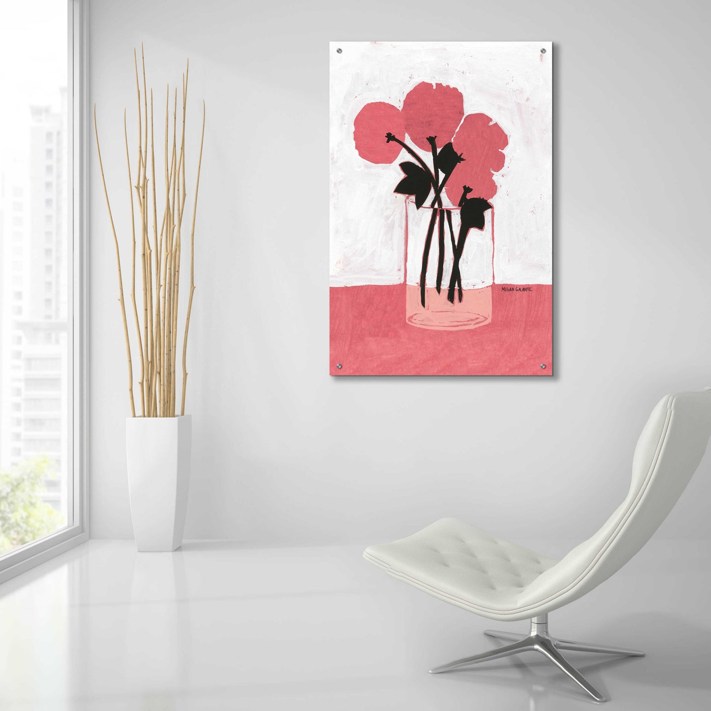 Epic Art 'Poppy Vase' by Megan Galante, Acrylic Glass Wall Art,24x36