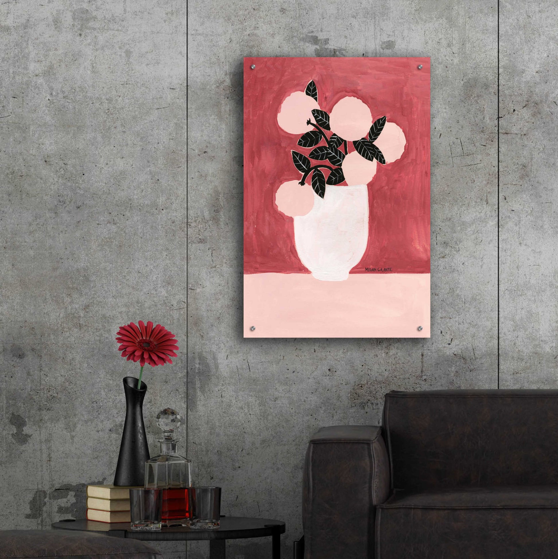 Epic Art 'Posy Vase' by Megan Galante, Acrylic Glass Wall Art,24x36