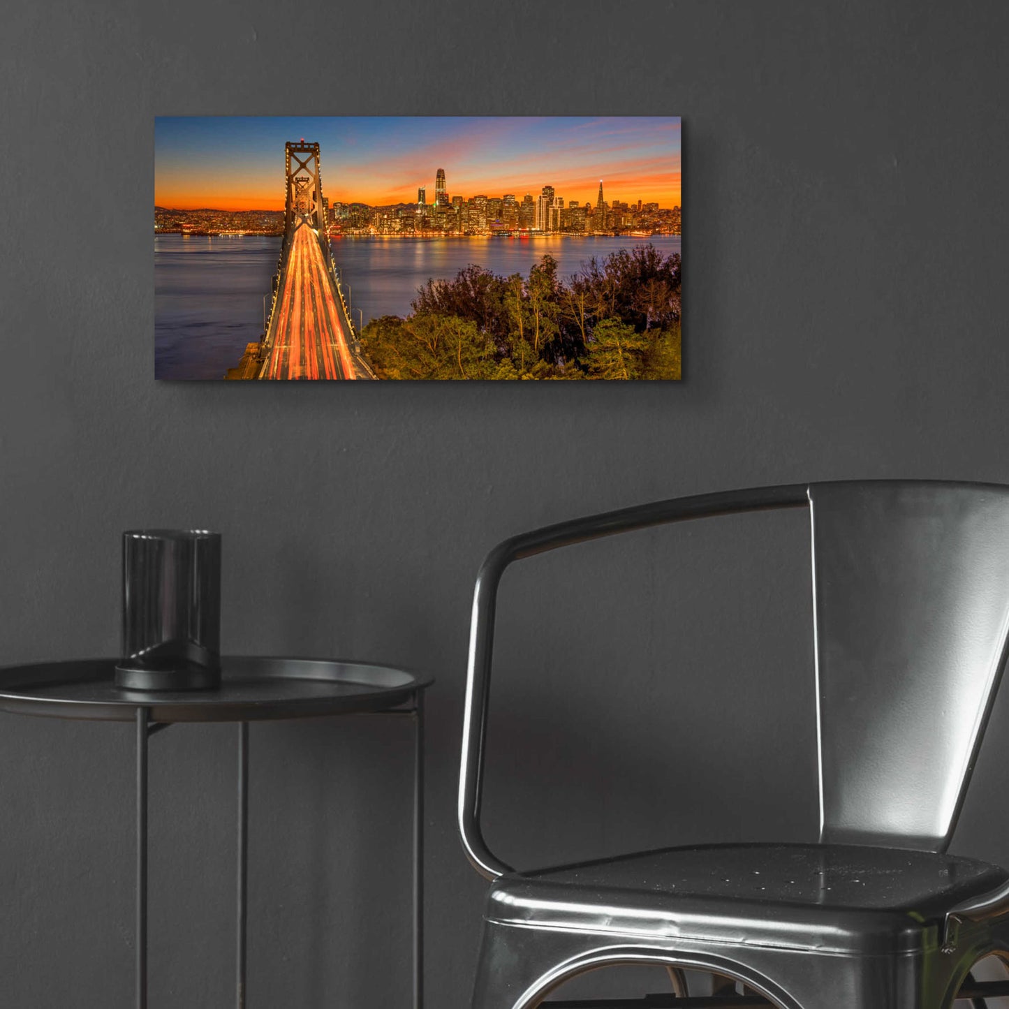 Epic Art 'Bay Bridge and Evening Commute' by John Gavrilis, Acrylic Glass Wall Art,24x12