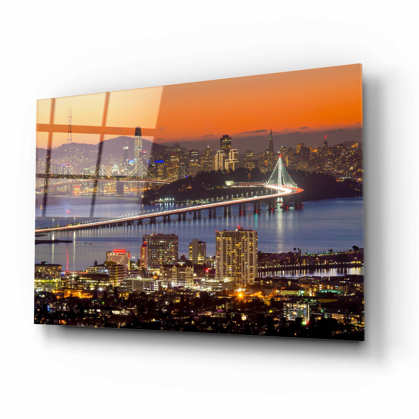 Epic Art 'Bay Bridge from Berkeley' by John Gavrilis, Acrylic Glass Wall Art,16x12