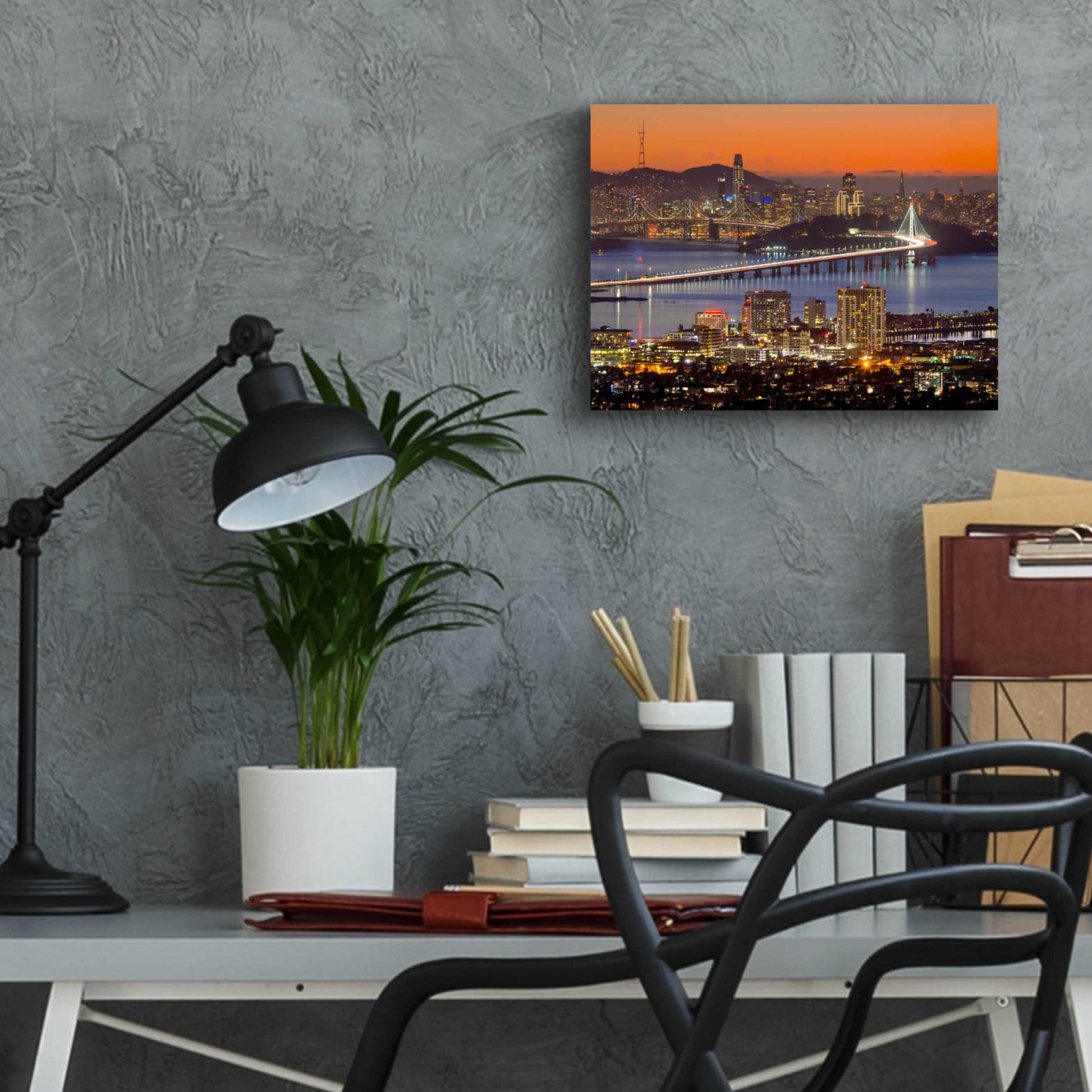 Epic Art 'Bay Bridge from Berkeley' by John Gavrilis, Acrylic Glass Wall Art,16x12