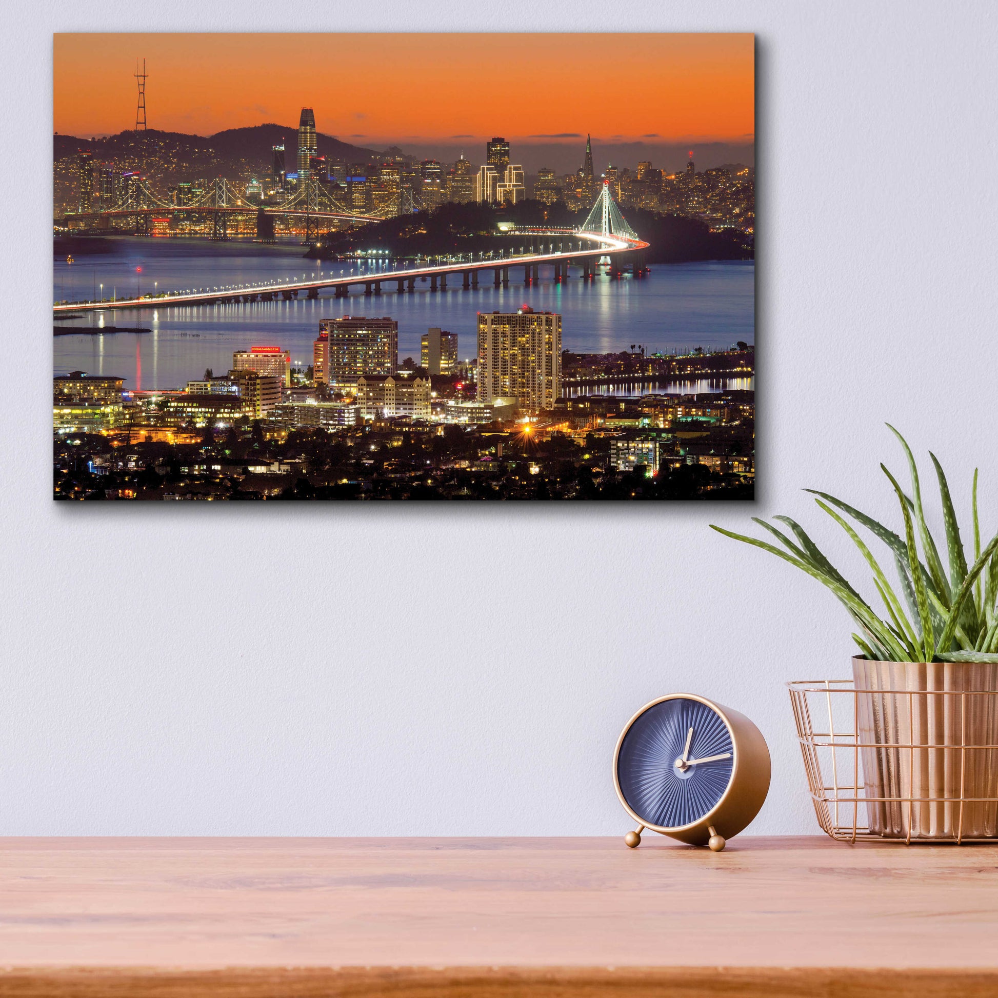 Epic Art 'Bay Bridge from Berkeley' by John Gavrilis, Acrylic Glass Wall Art,16x12