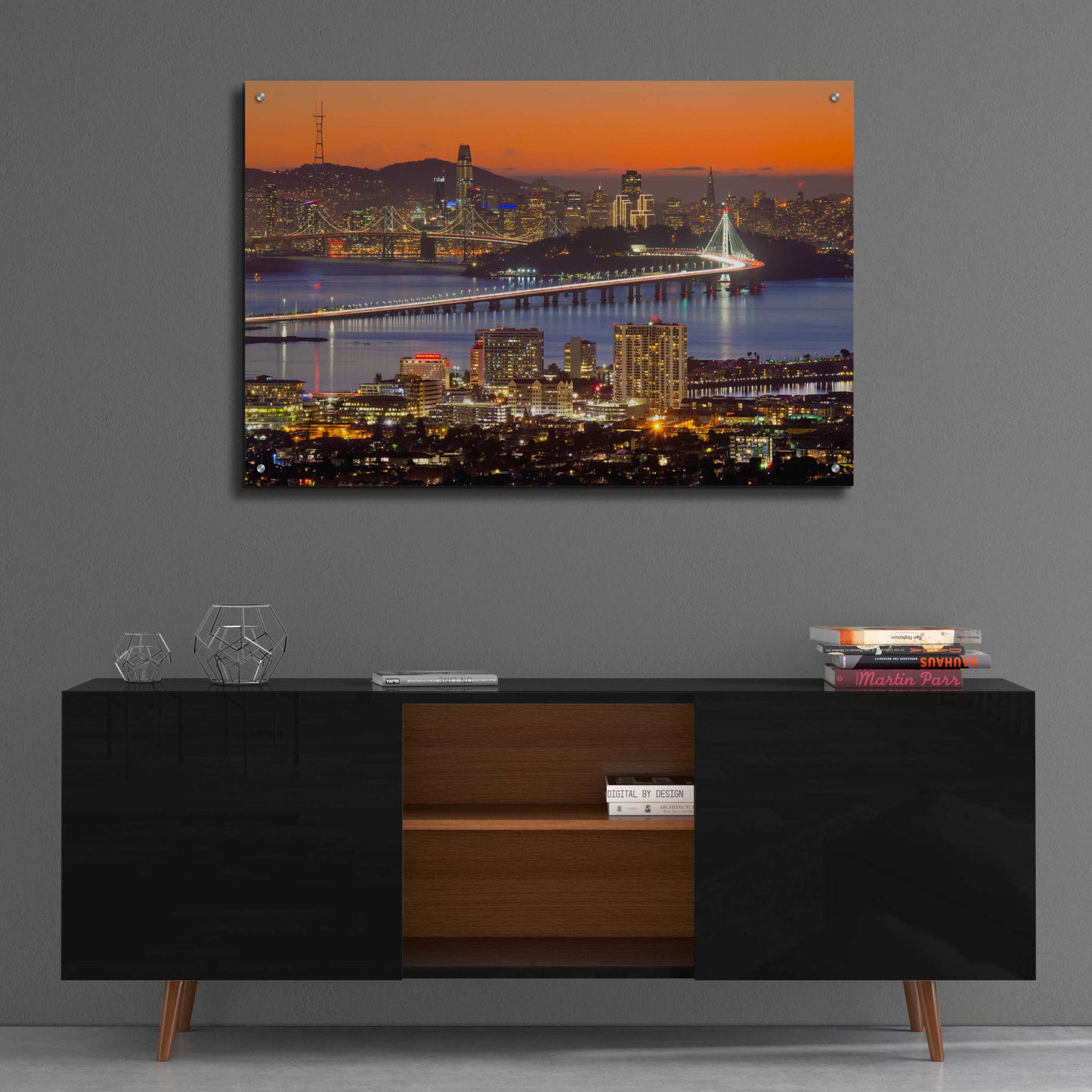 Epic Art 'Bay Bridge from Berkeley' by John Gavrilis, Acrylic Glass Wall Art,36x24