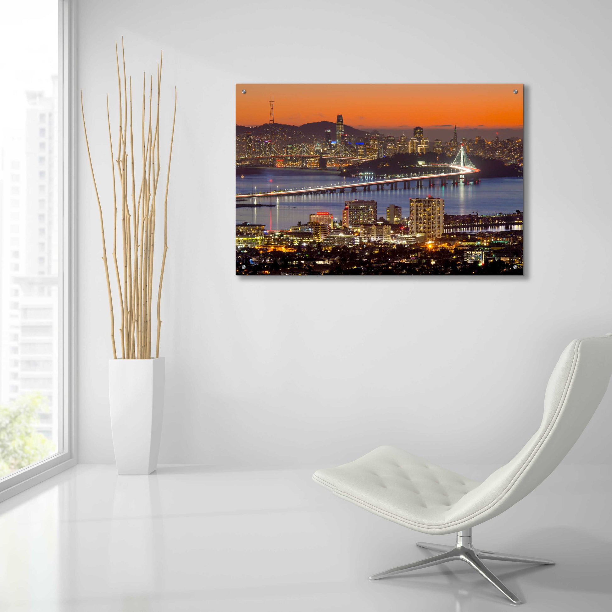 Epic Art 'Bay Bridge from Berkeley' by John Gavrilis, Acrylic Glass Wall Art,36x24