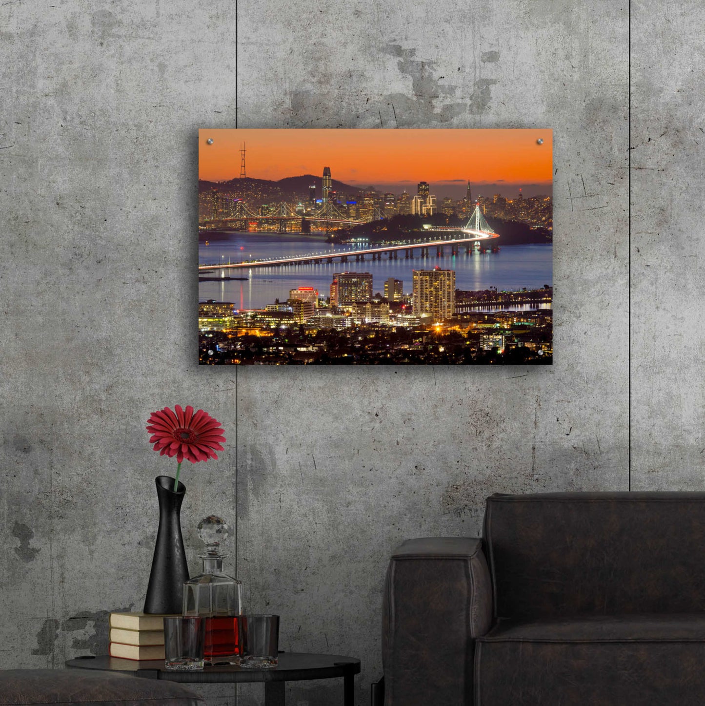 Epic Art 'Bay Bridge from Berkeley' by John Gavrilis, Acrylic Glass Wall Art,36x24