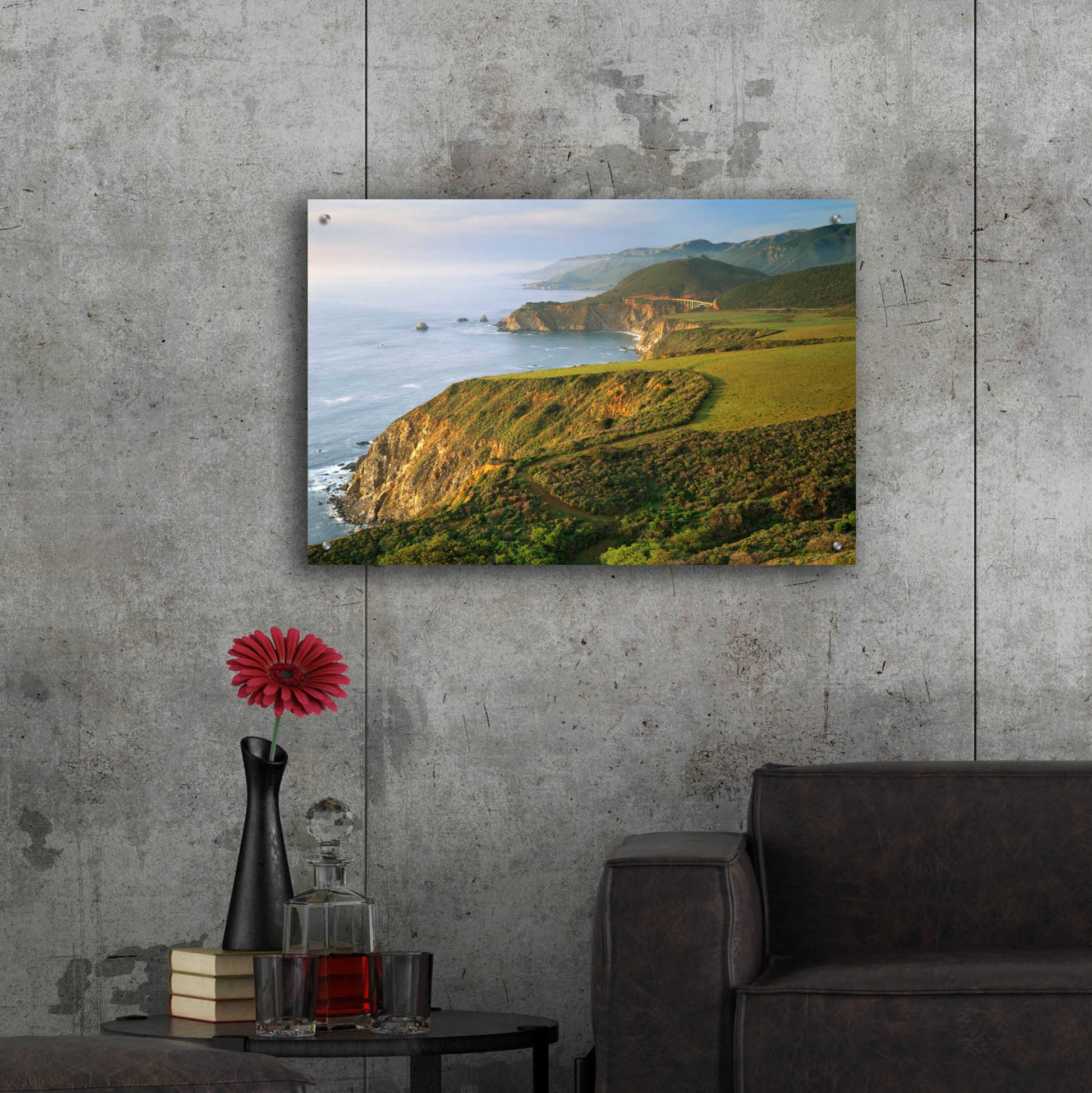 Epic Art 'Bixby Bridge' by John Gavrilis, Acrylic Glass Wall Art,36x24