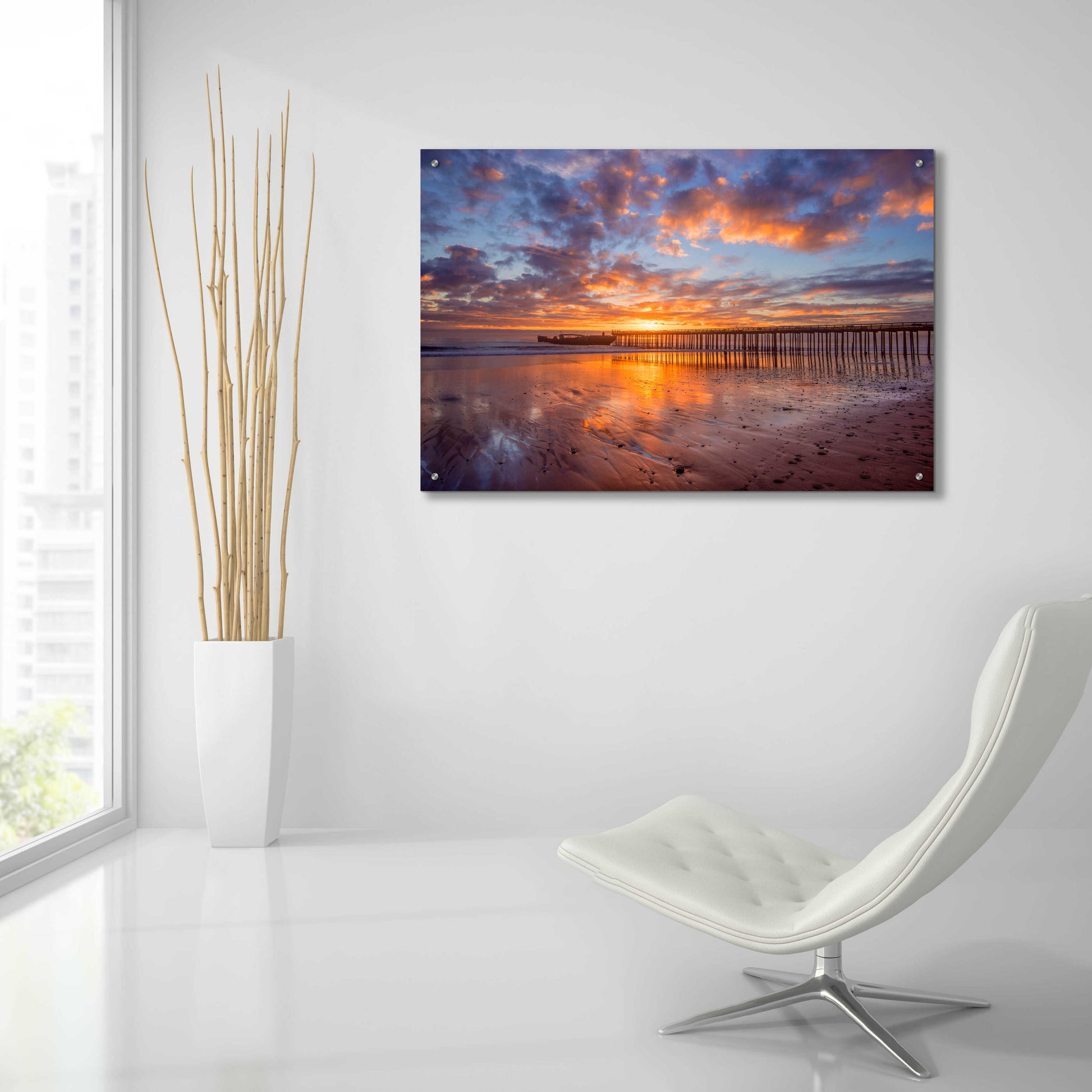 Epic Art 'Cement Ship Sunset' by John Gavrilis, Acrylic Glass Wall Art,36x24