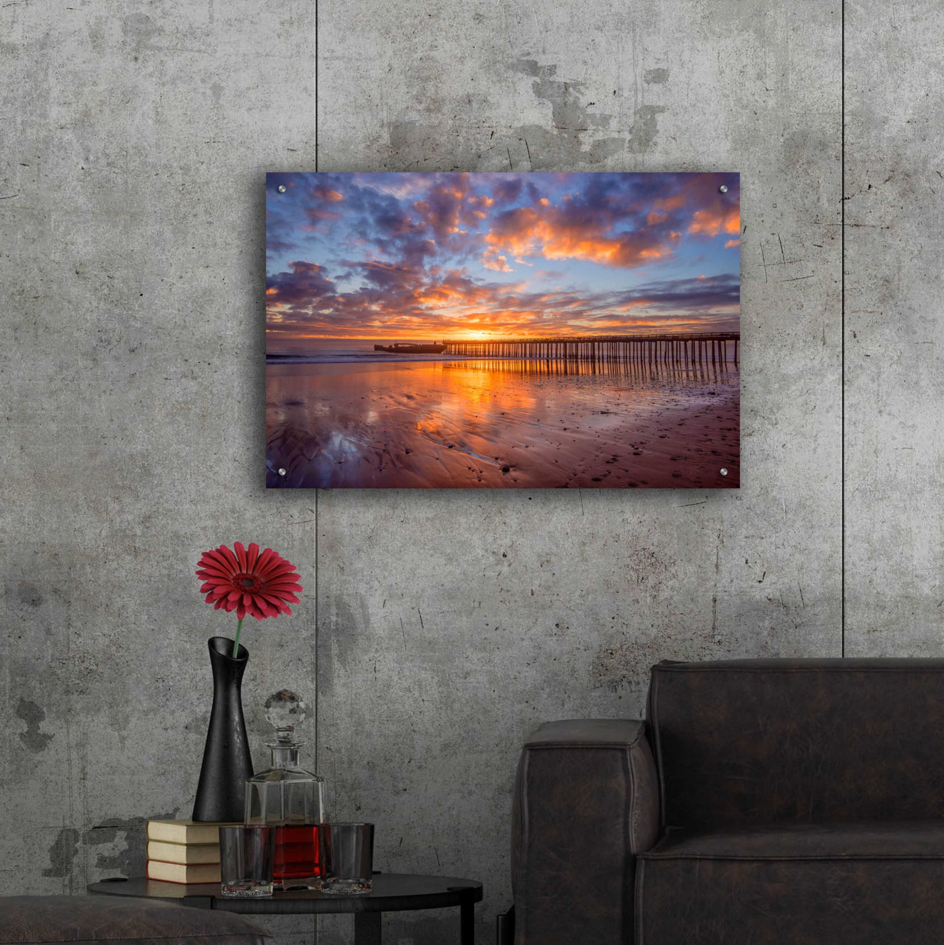 Epic Art 'Cement Ship Sunset' by John Gavrilis, Acrylic Glass Wall Art,36x24