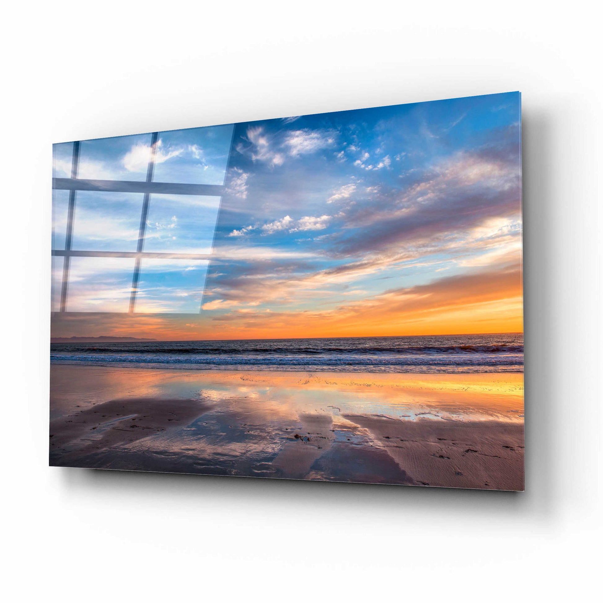 Epic Art 'Cloud Reflections Twin Lakes Beach' by John Gavrilis, Acrylic Glass Wall Art,16x12