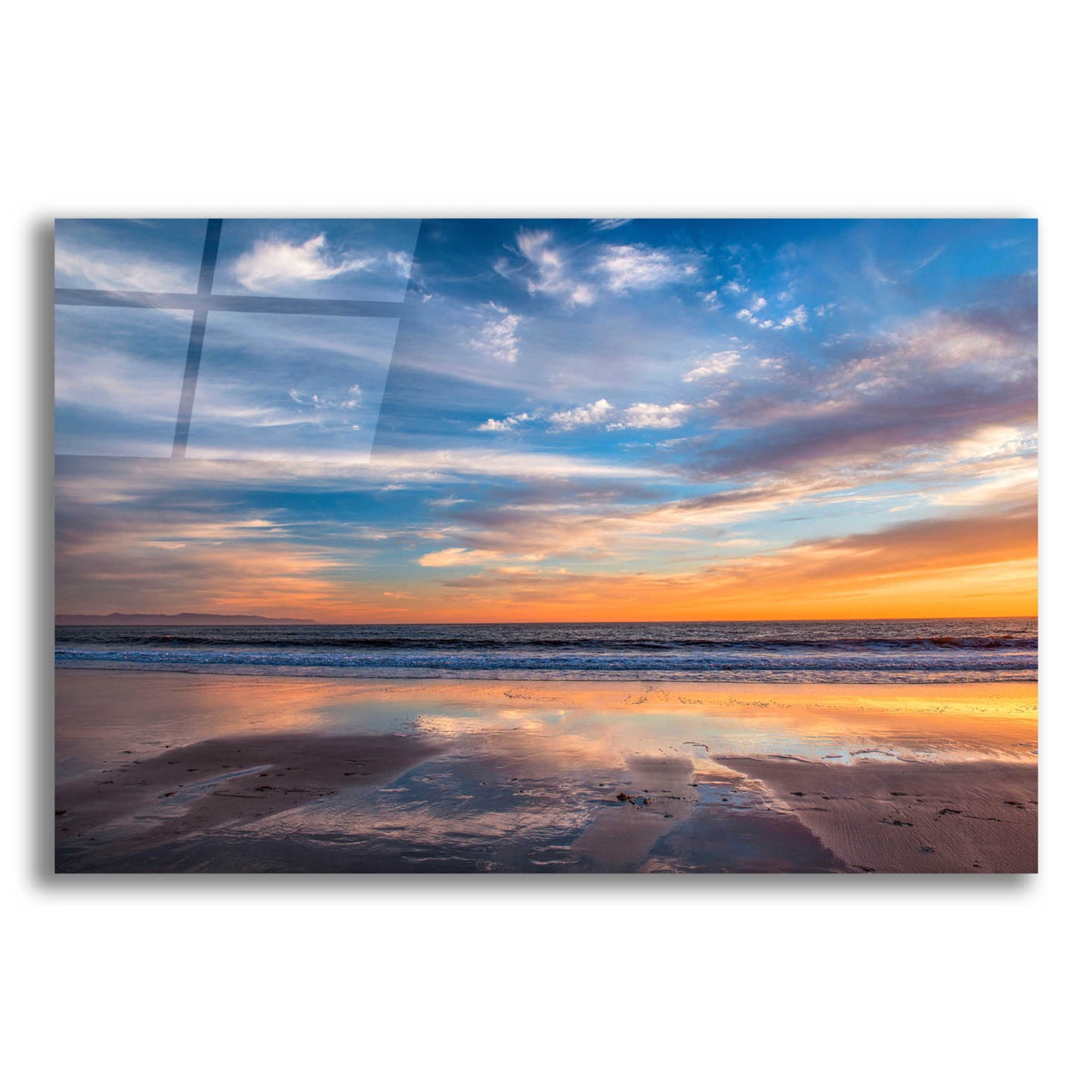 Epic Art 'Cloud Reflections Twin Lakes Beach' by John Gavrilis, Acrylic Glass Wall Art,16x12