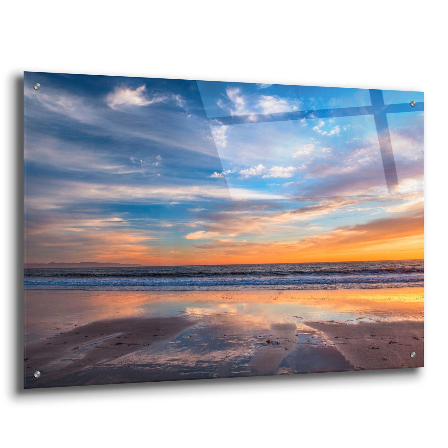 Epic Art 'Cloud Reflections Twin Lakes Beach' by John Gavrilis, Acrylic Glass Wall Art,36x24