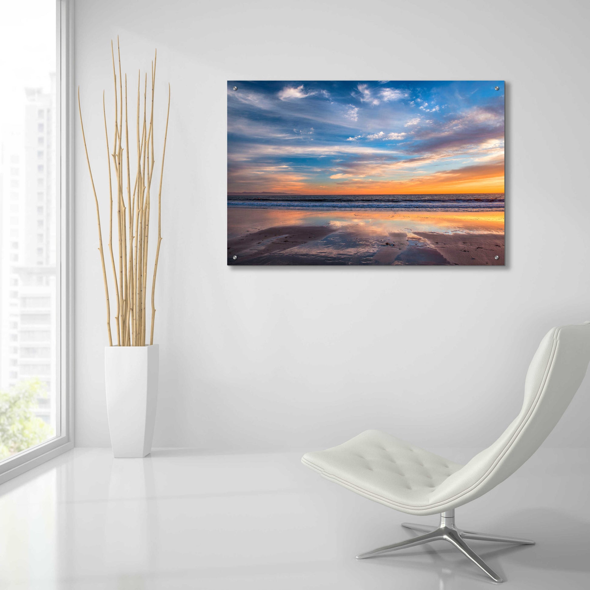 Epic Art 'Cloud Reflections Twin Lakes Beach' by John Gavrilis, Acrylic Glass Wall Art,36x24