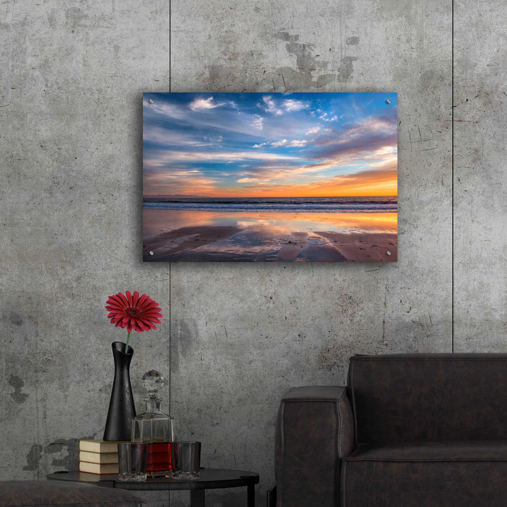 Epic Art 'Cloud Reflections Twin Lakes Beach' by John Gavrilis, Acrylic Glass Wall Art,36x24