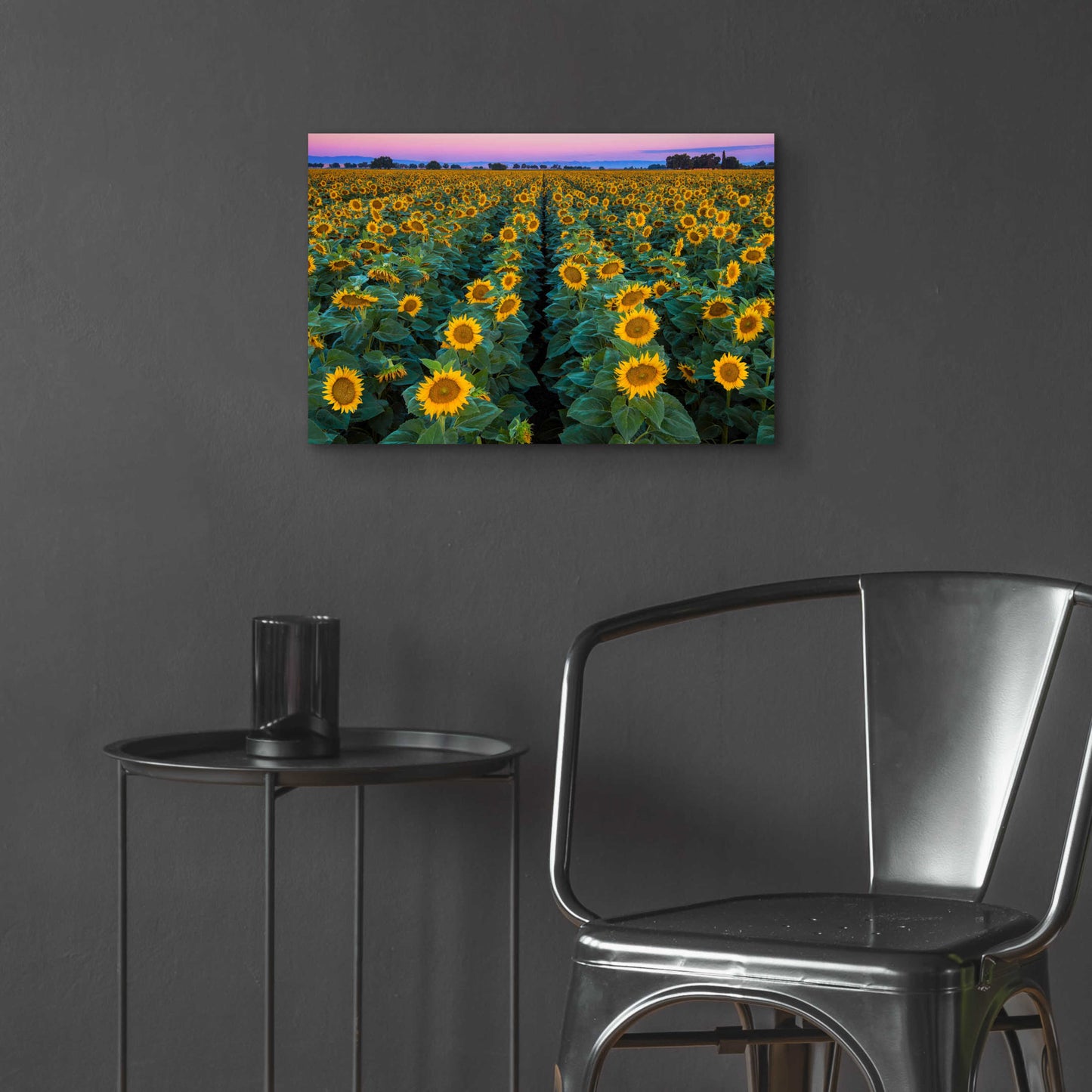 Epic Art 'Dawn Sunflowers' by John Gavrilis, Acrylic Glass Wall Art,24x16