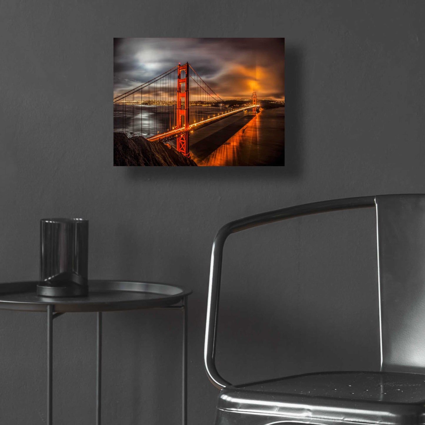 Epic Art 'Golden Gate Evening' by John Gavrilis, Acrylic Glass Wall Art,16x12