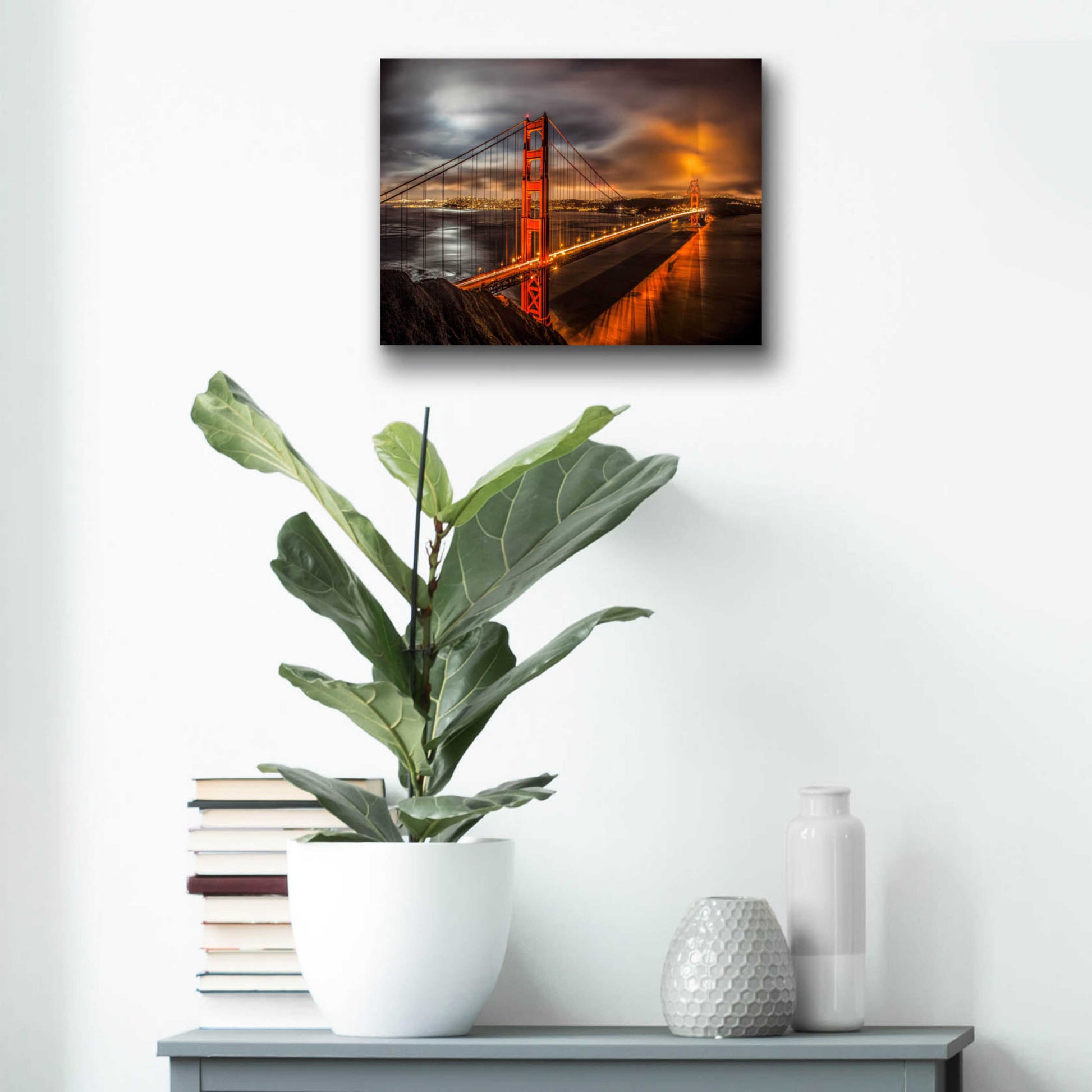 Epic Art 'Golden Gate Evening' by John Gavrilis, Acrylic Glass Wall Art,16x12