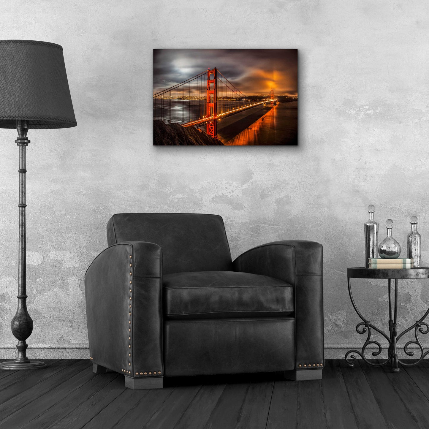 Epic Art 'Golden Gate Evening' by John Gavrilis, Acrylic Glass Wall Art,24x16