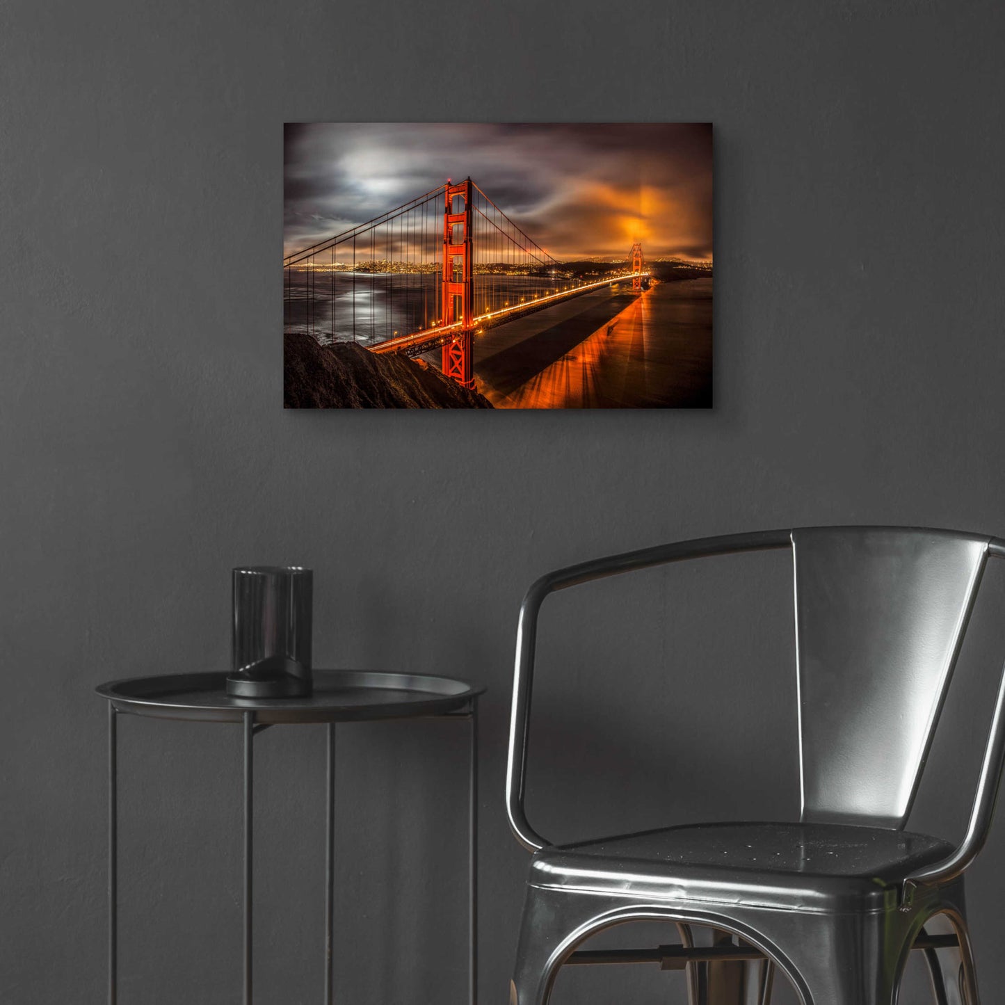 Epic Art 'Golden Gate Evening' by John Gavrilis, Acrylic Glass Wall Art,24x16