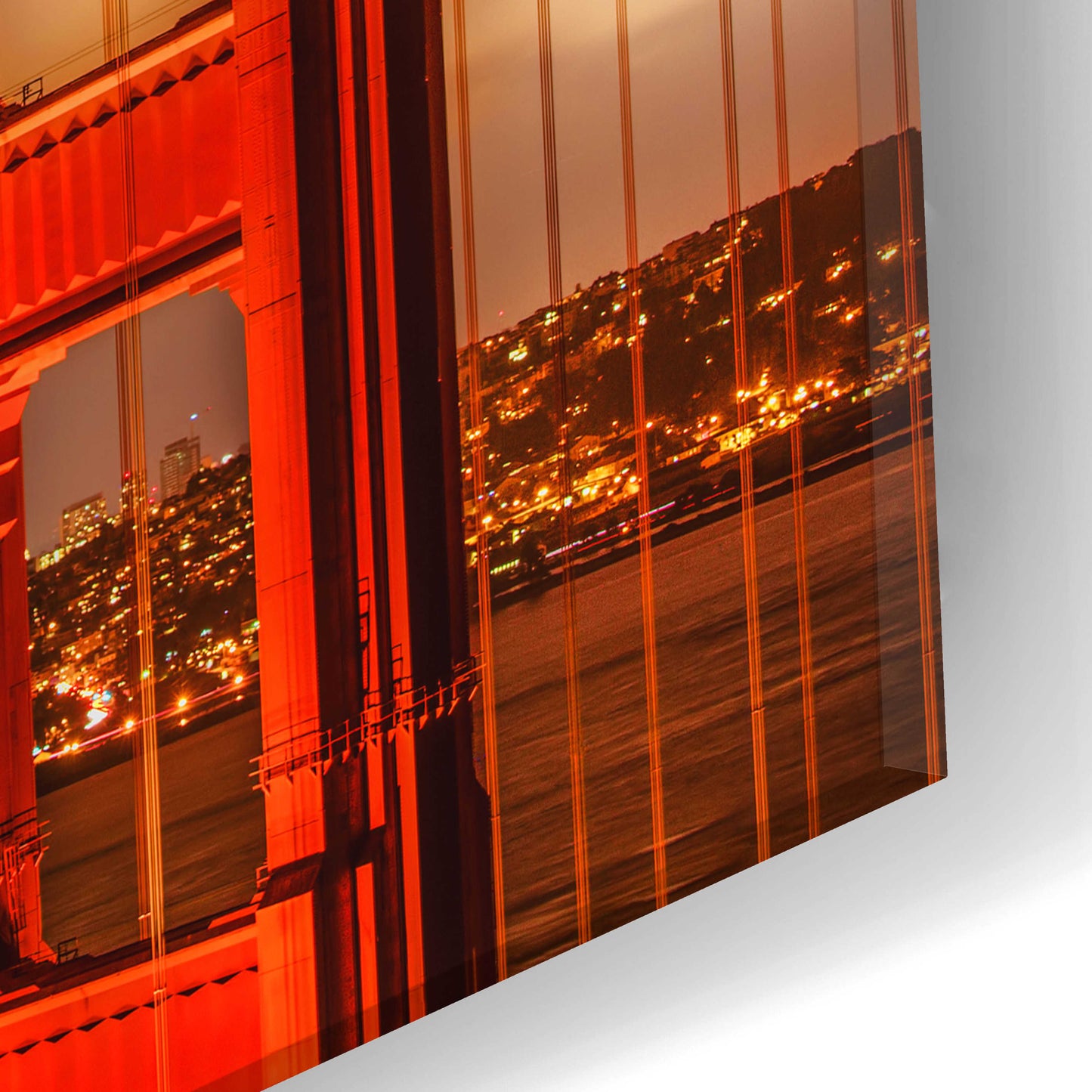 Epic Art 'N. Tower Panorama - GG Bridge' by John Gavrilis, Acrylic Glass Wall Art,24x12