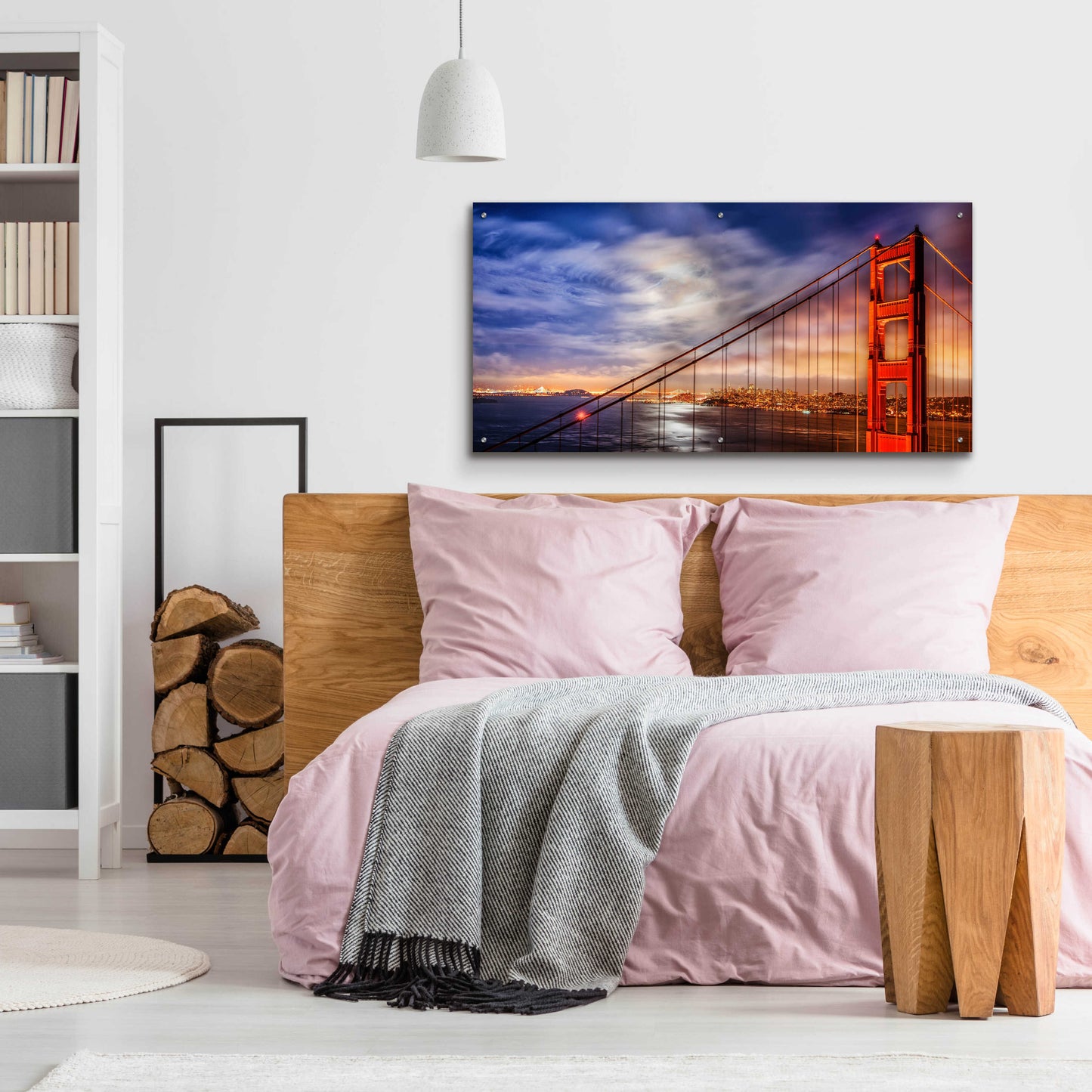 Epic Art 'N. Tower Panorama - GG Bridge' by John Gavrilis, Acrylic Glass Wall Art,48x24