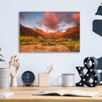 Epic Art 'Temple Sunrise & Moon' by John Gavrilis, Acrylic Glass Wall Art,16x12