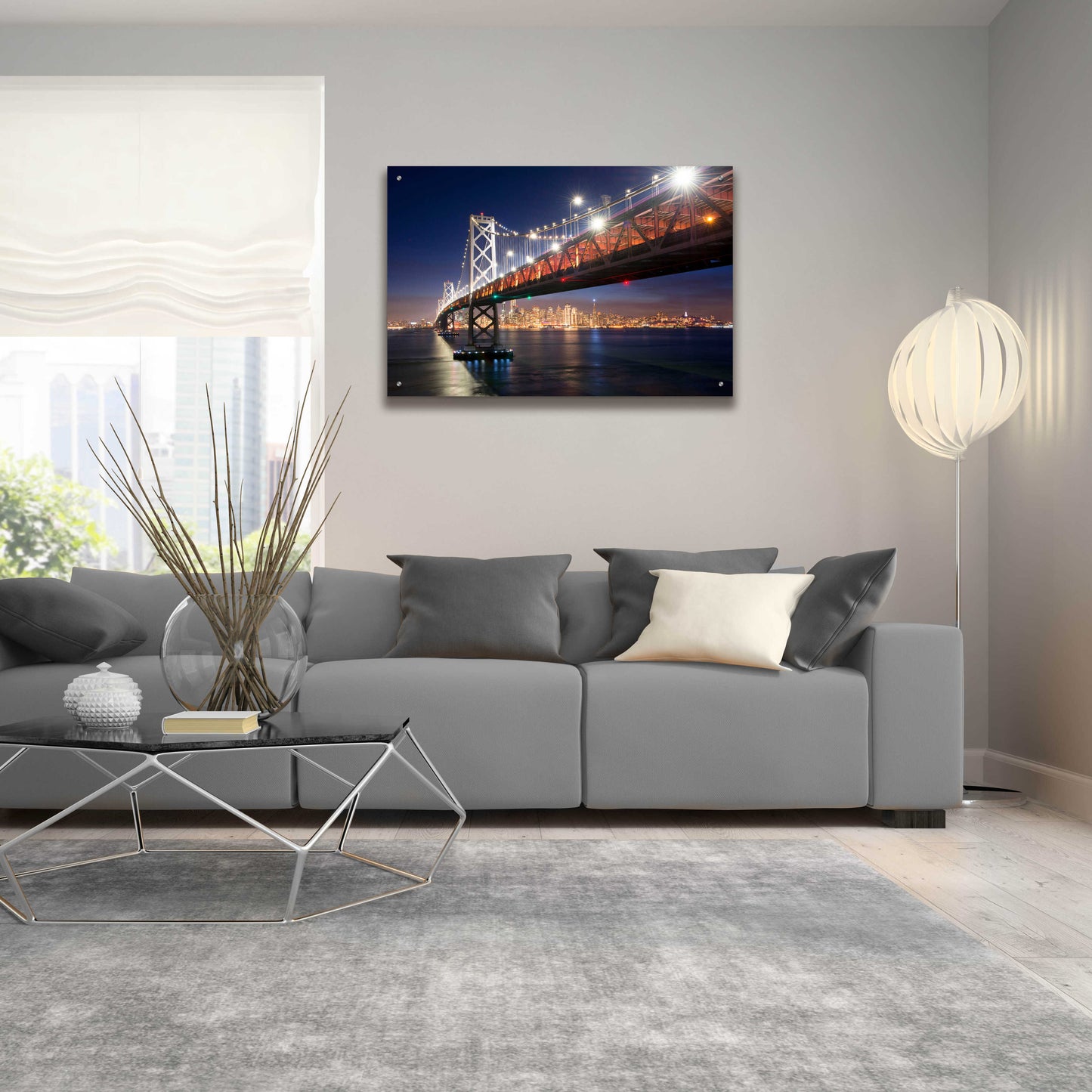 Epic Art 'Under The Bay Bridge' by John Gavrilis, Acrylic Glass Wall Art,36x24