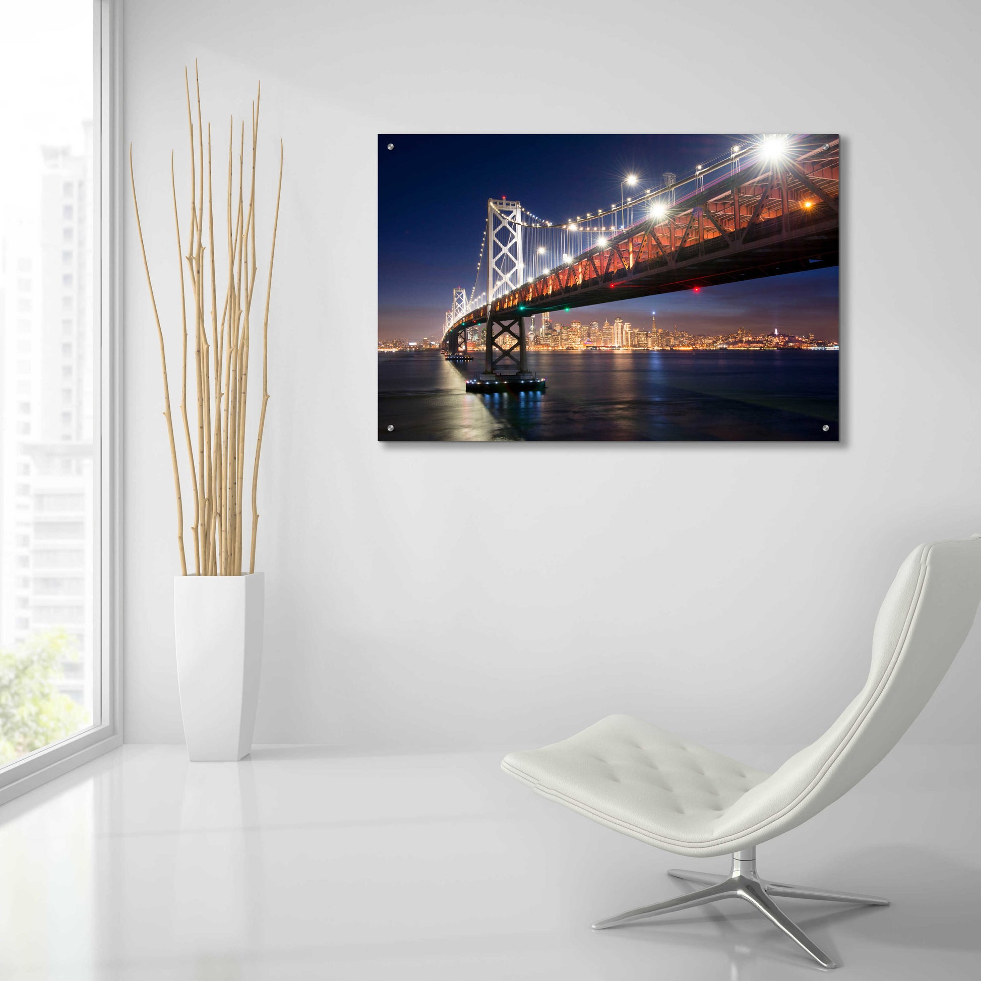 Epic Art 'Under The Bay Bridge' by John Gavrilis, Acrylic Glass Wall Art,36x24