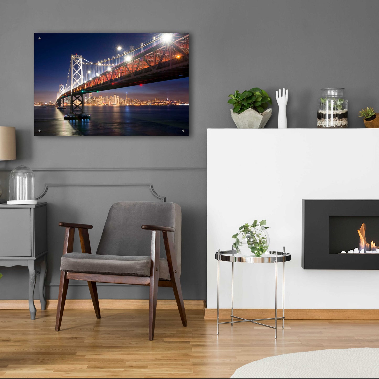 Epic Art 'Under The Bay Bridge' by John Gavrilis, Acrylic Glass Wall Art,36x24