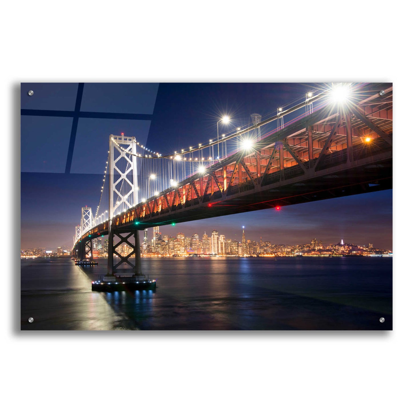 Epic Art 'Under The Bay Bridge' by John Gavrilis, Acrylic Glass Wall Art,36x24