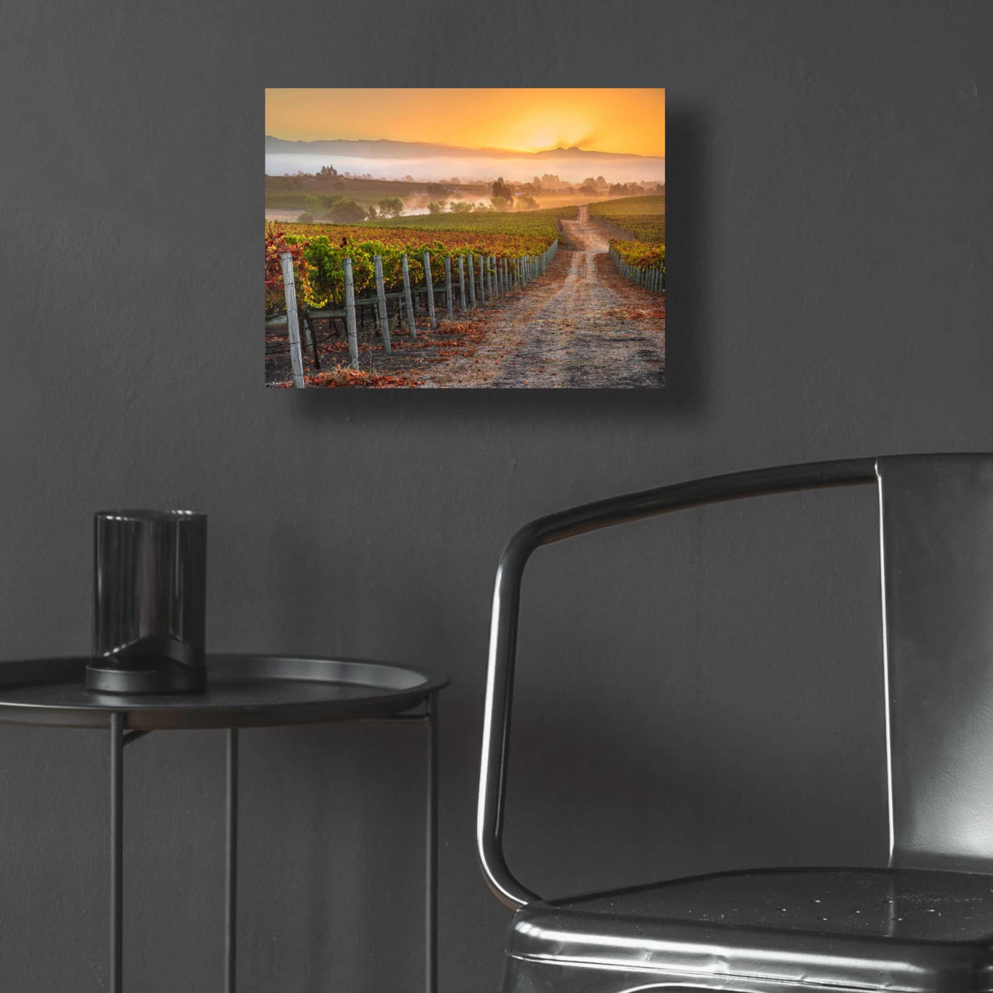 Epic Art 'Vineyard Sunrise' by John Gavrilis, Acrylic Glass Wall Art,16x12