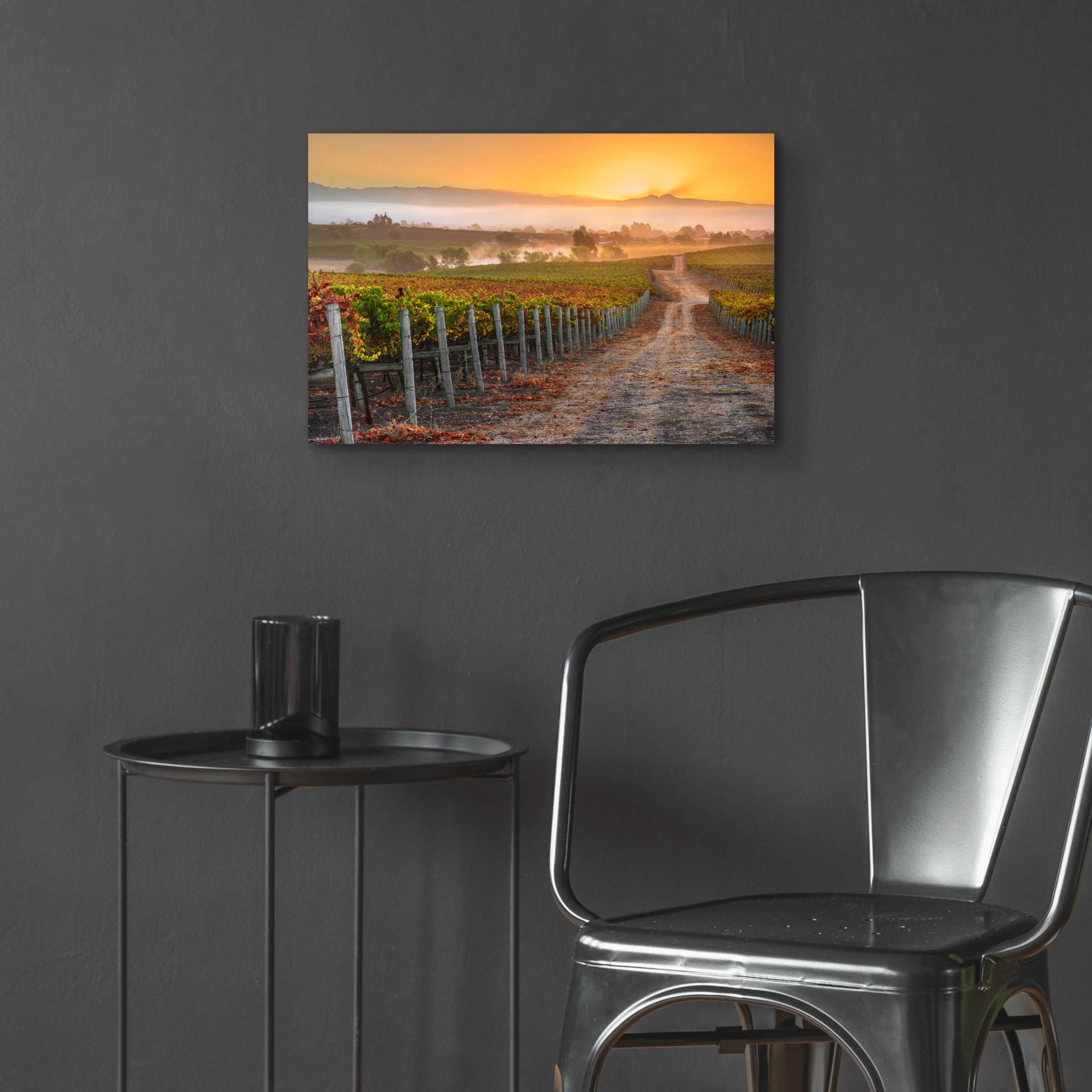 Epic Art 'Vineyard Sunrise' by John Gavrilis, Acrylic Glass Wall Art,24x16