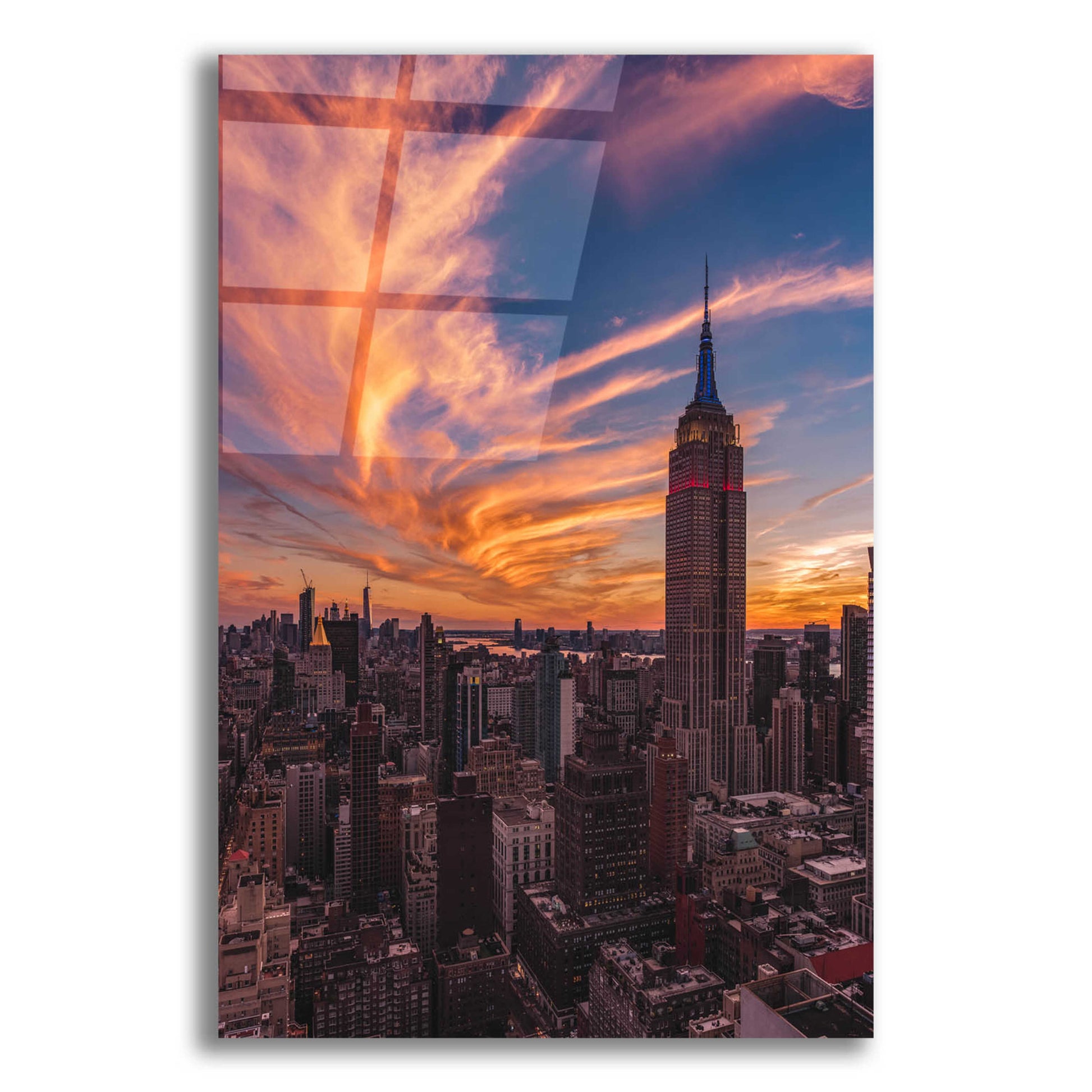 Epic Art '9-11 New York Sunset' by Bruce Getty, Acrylic Glass Wall Art,12x16