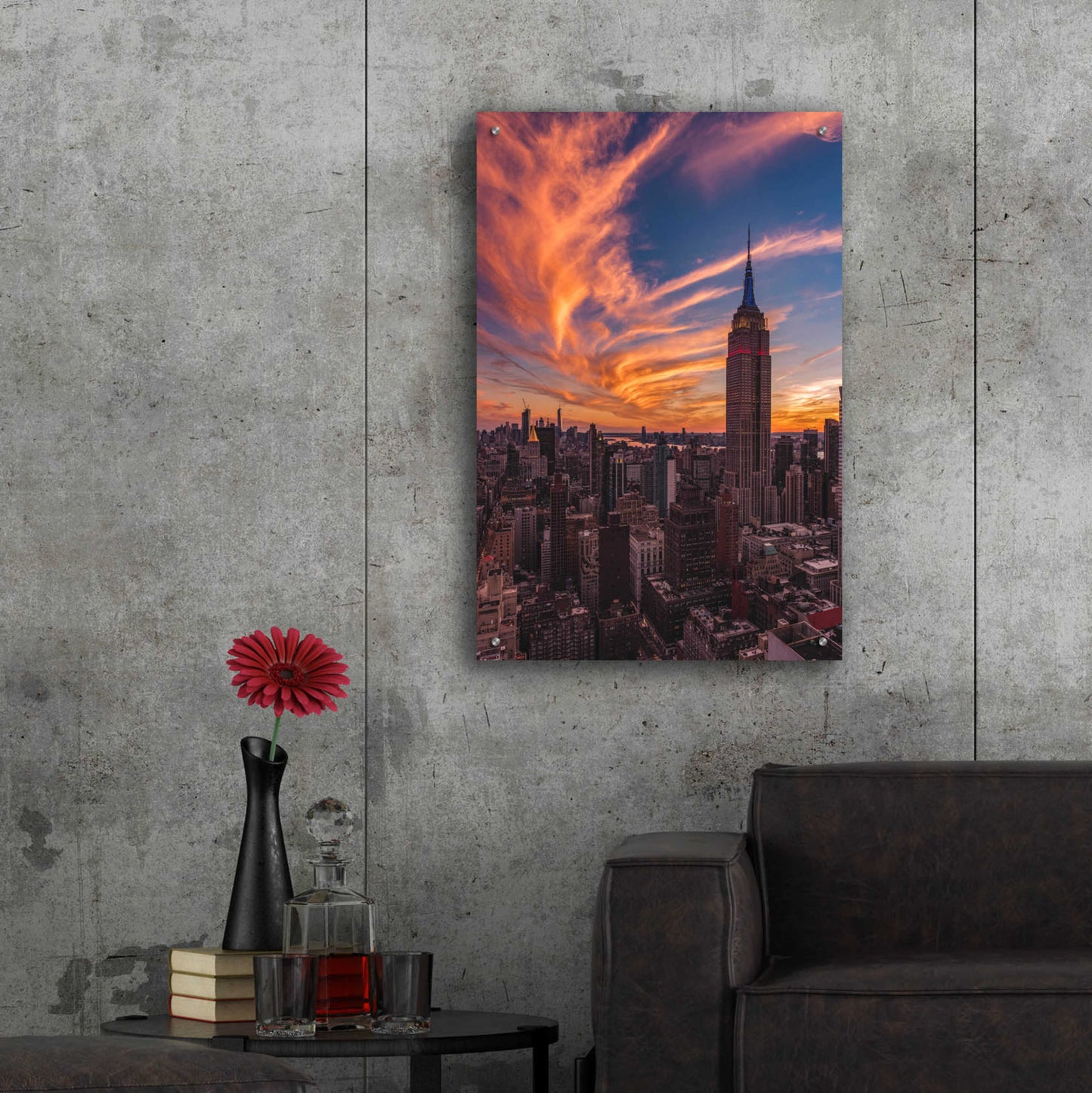 Epic Art '9-11 New York Sunset' by Bruce Getty, Acrylic Glass Wall Art,24x36