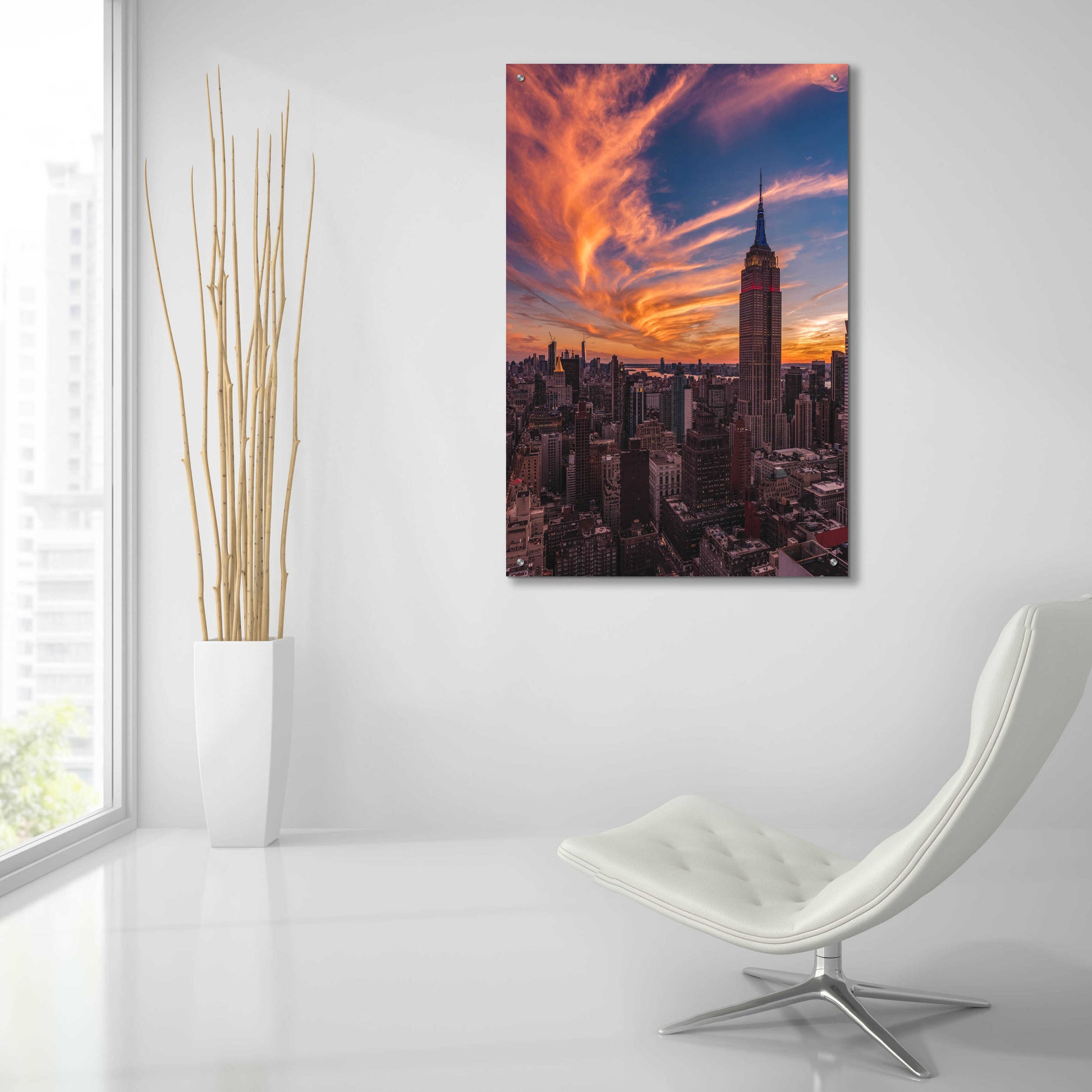 Epic Art '9-11 New York Sunset' by Bruce Getty, Acrylic Glass Wall Art,24x36