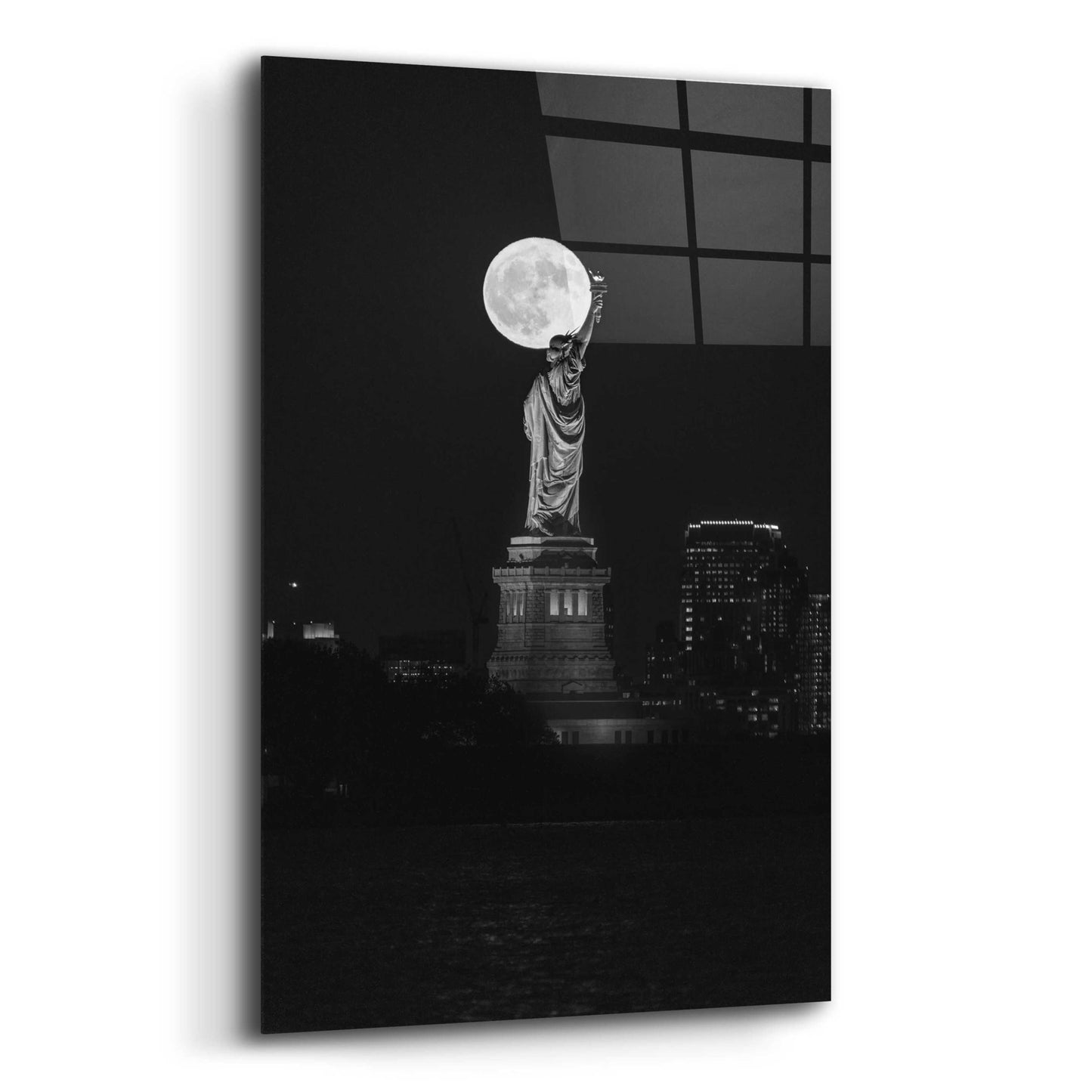 Epic Art 'Full Moon New York' by Bruce Getty, Acrylic Glass Wall Art,12x16