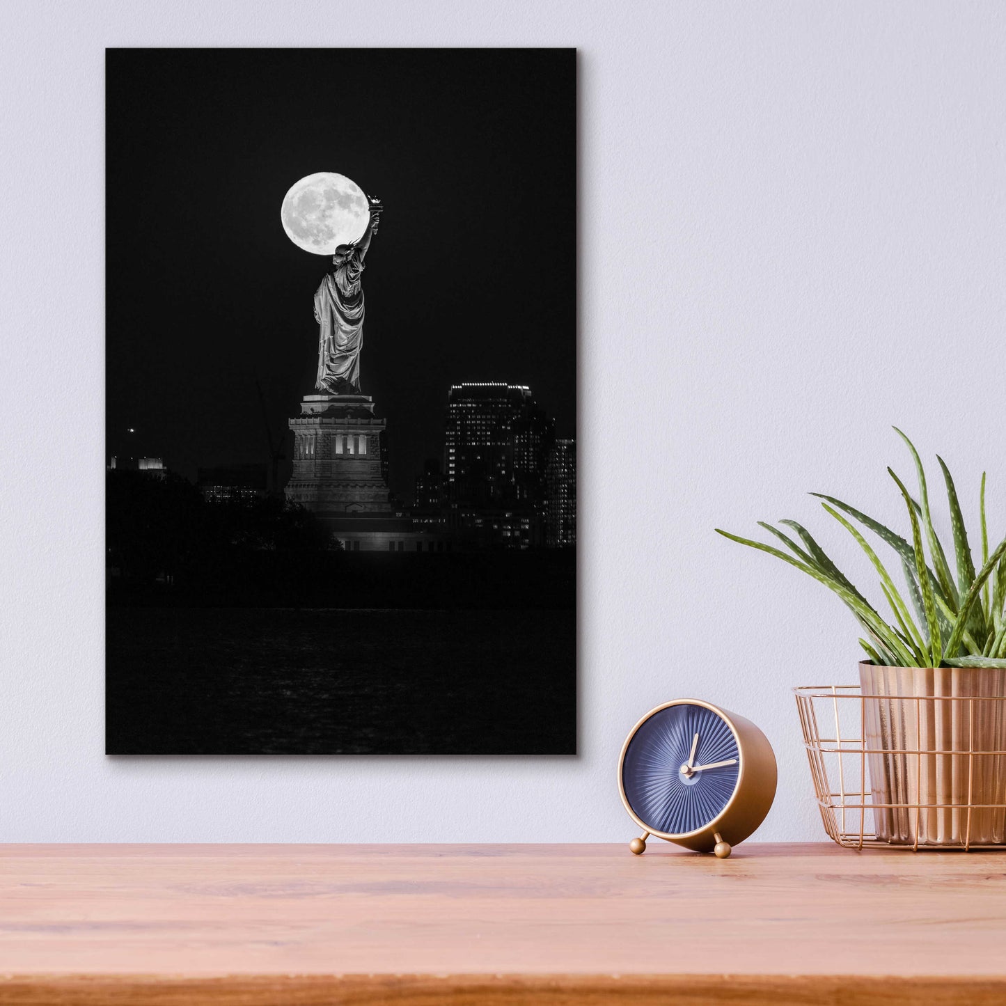 Epic Art 'Full Moon New York' by Bruce Getty, Acrylic Glass Wall Art,12x16