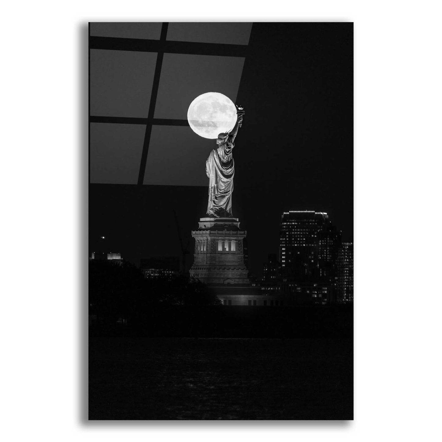 Epic Art 'Full Moon New York' by Bruce Getty, Acrylic Glass Wall Art,12x16