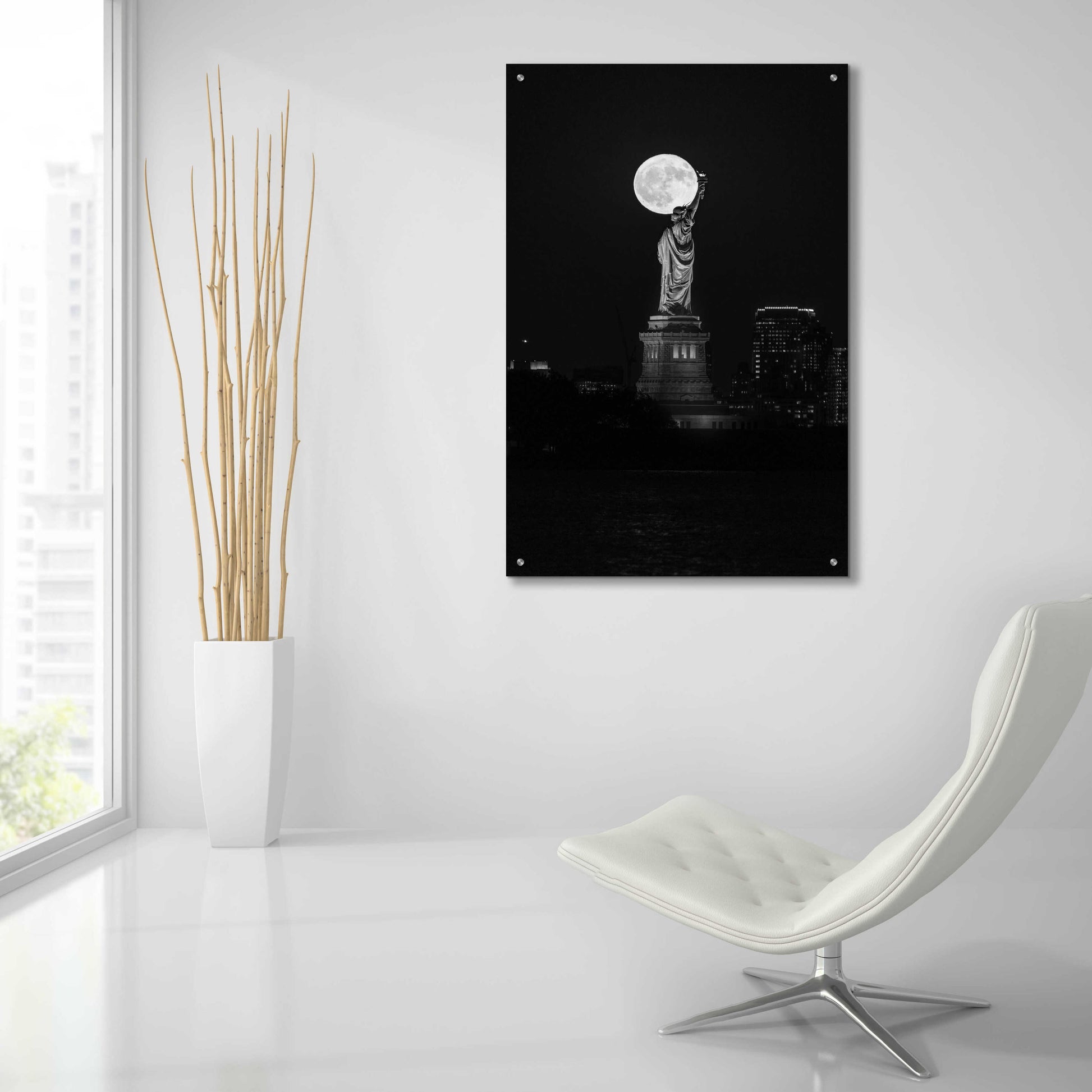 Epic Art 'Full Moon New York' by Bruce Getty, Acrylic Glass Wall Art,24x36