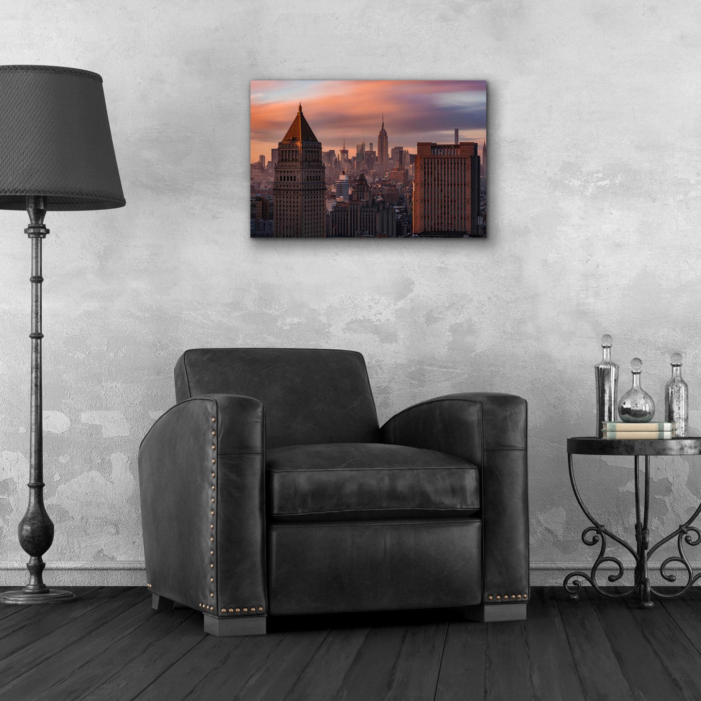 Epic Art 'Golden Light New York Low Clouds' by Bruce Getty, Acrylic Glass Wall Art,24x16