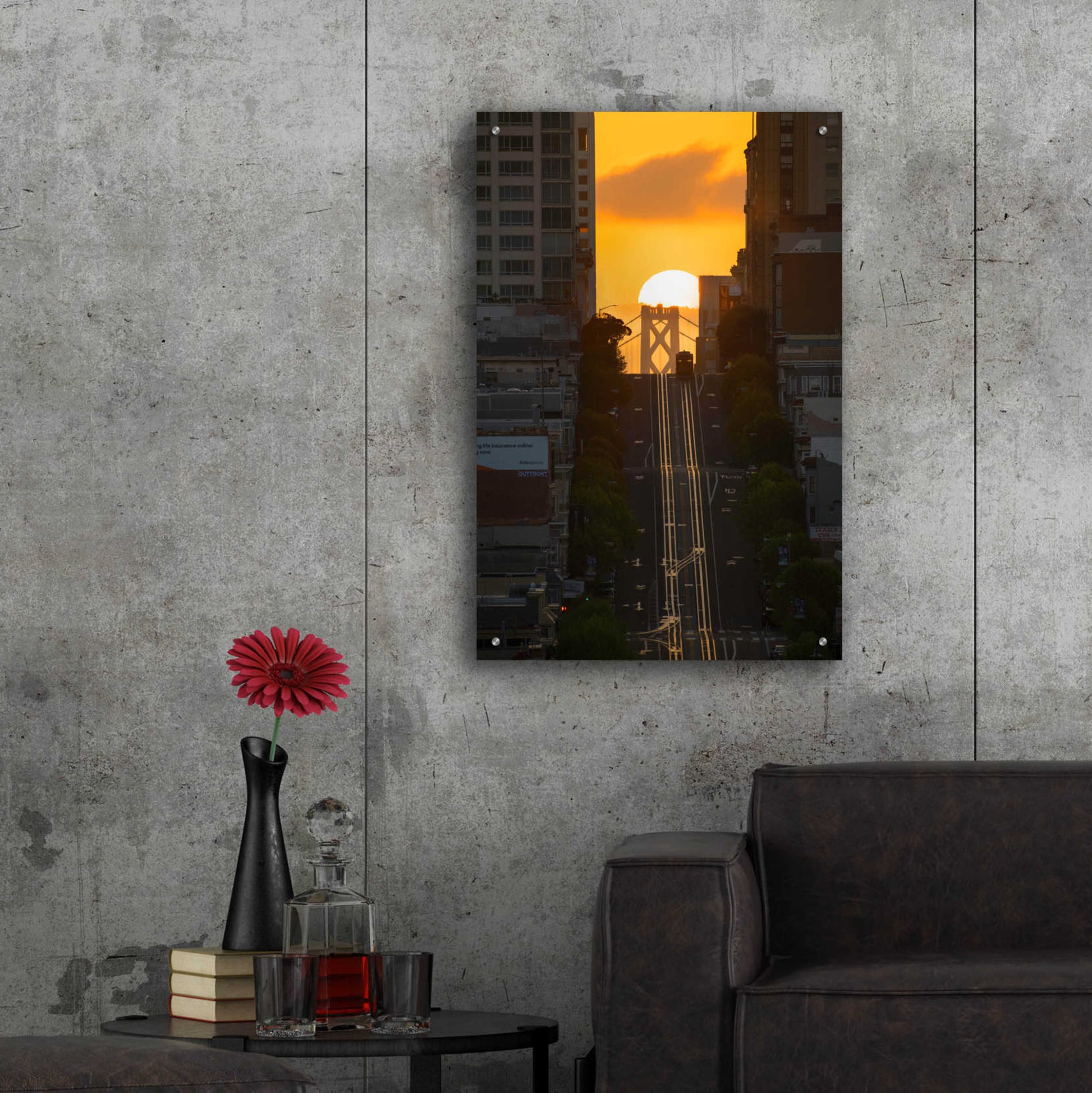 Epic Art 'Lombard Street Cable Car' by Bruce Getty, Acrylic Glass Wall Art,24x36