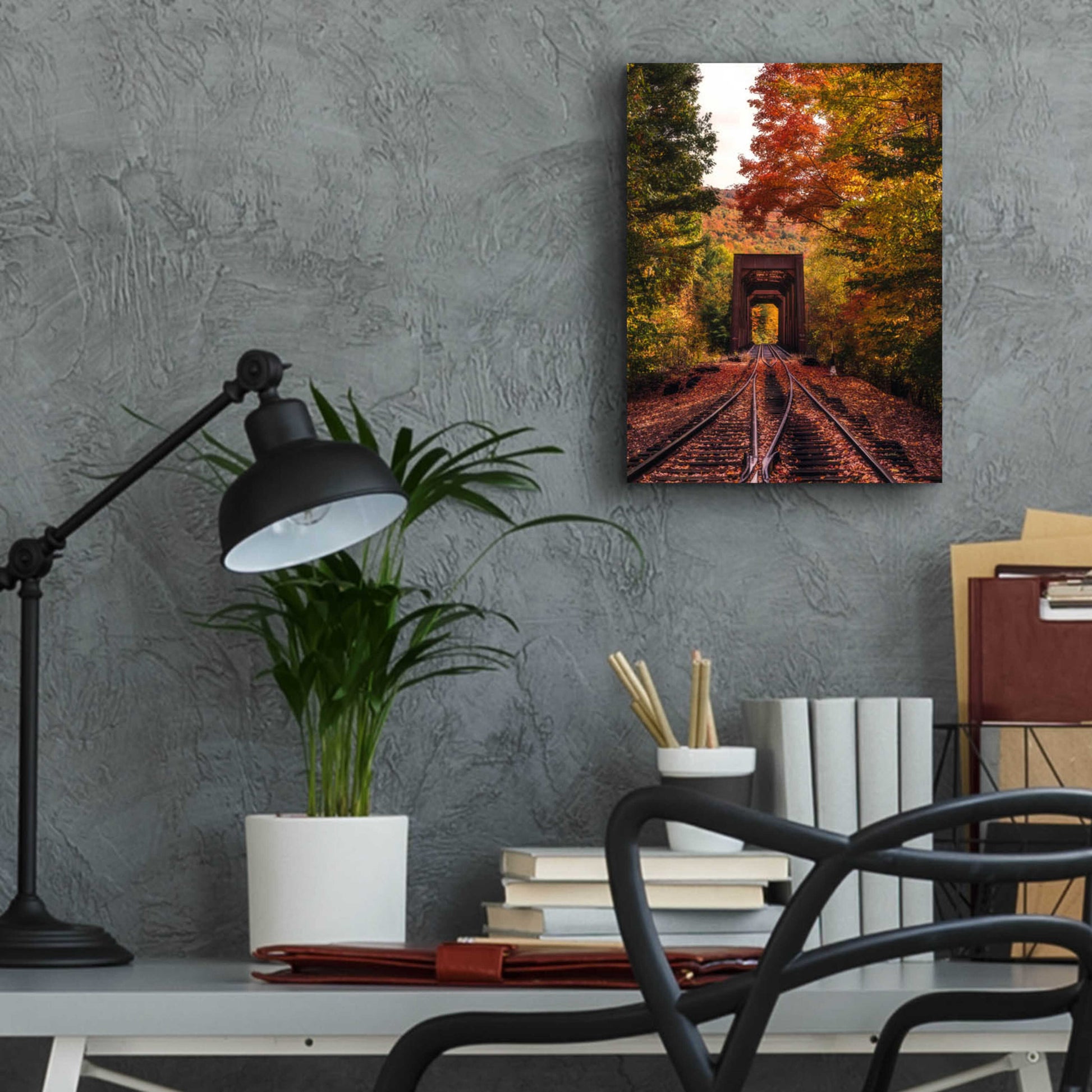 Epic Art 'New England Train Trestle Bridge' by Bruce Getty, Acrylic Glass Wall Art,12x16